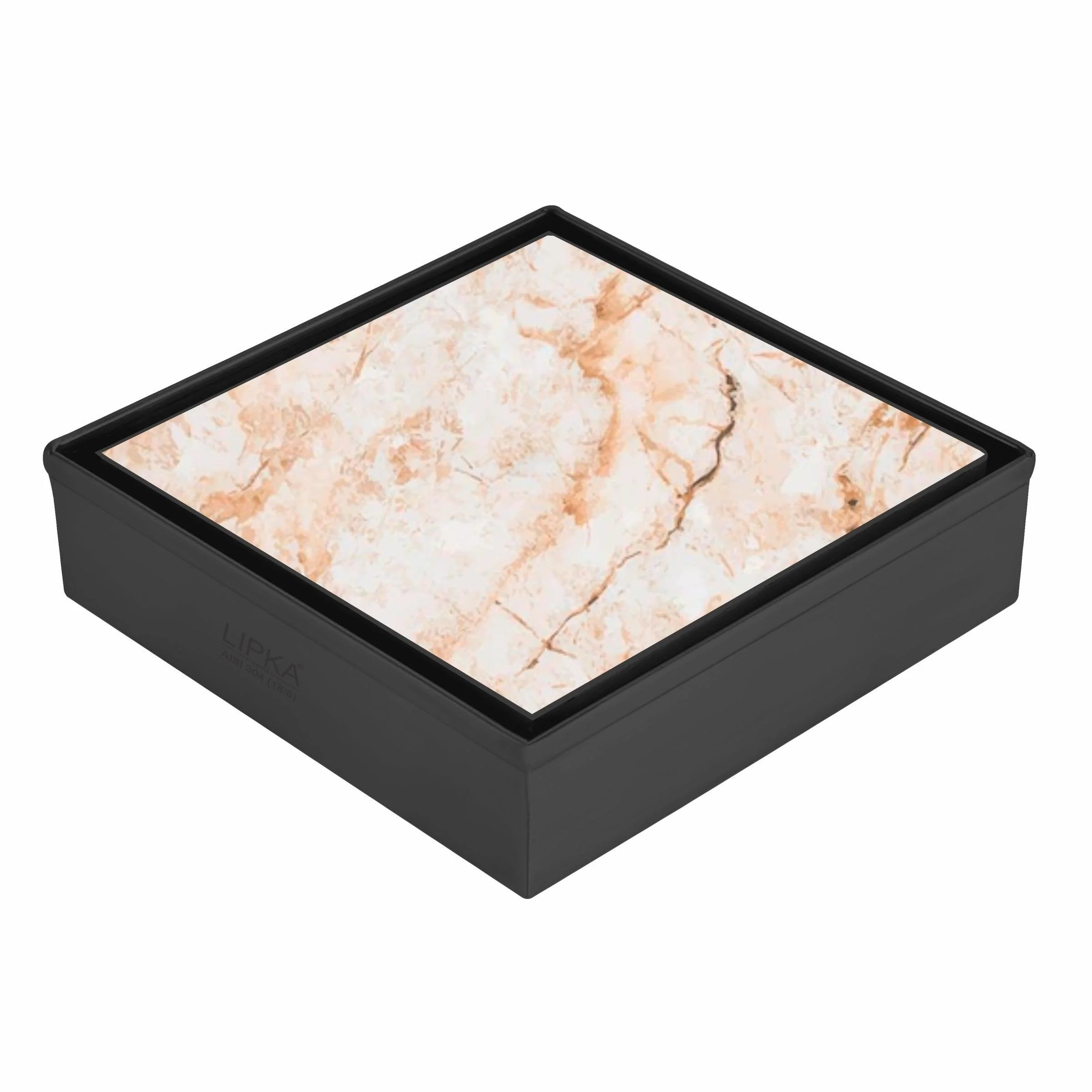 Tile Insert Square Floor Drain - Black (6 x 6 Inches) - LIPKA