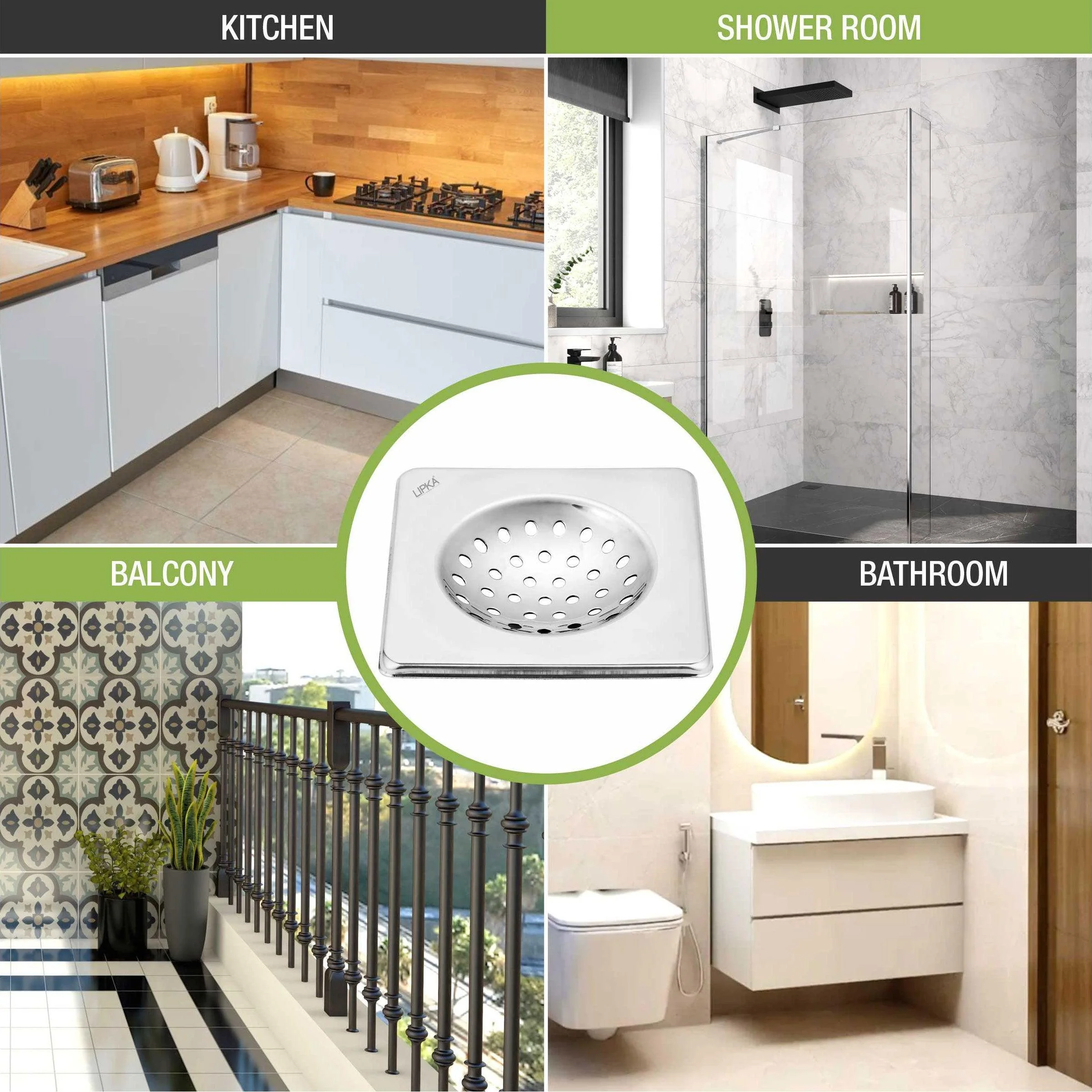 UNO Square Floor Drain (6 x 6 Inches) - LIPKA - Image 6