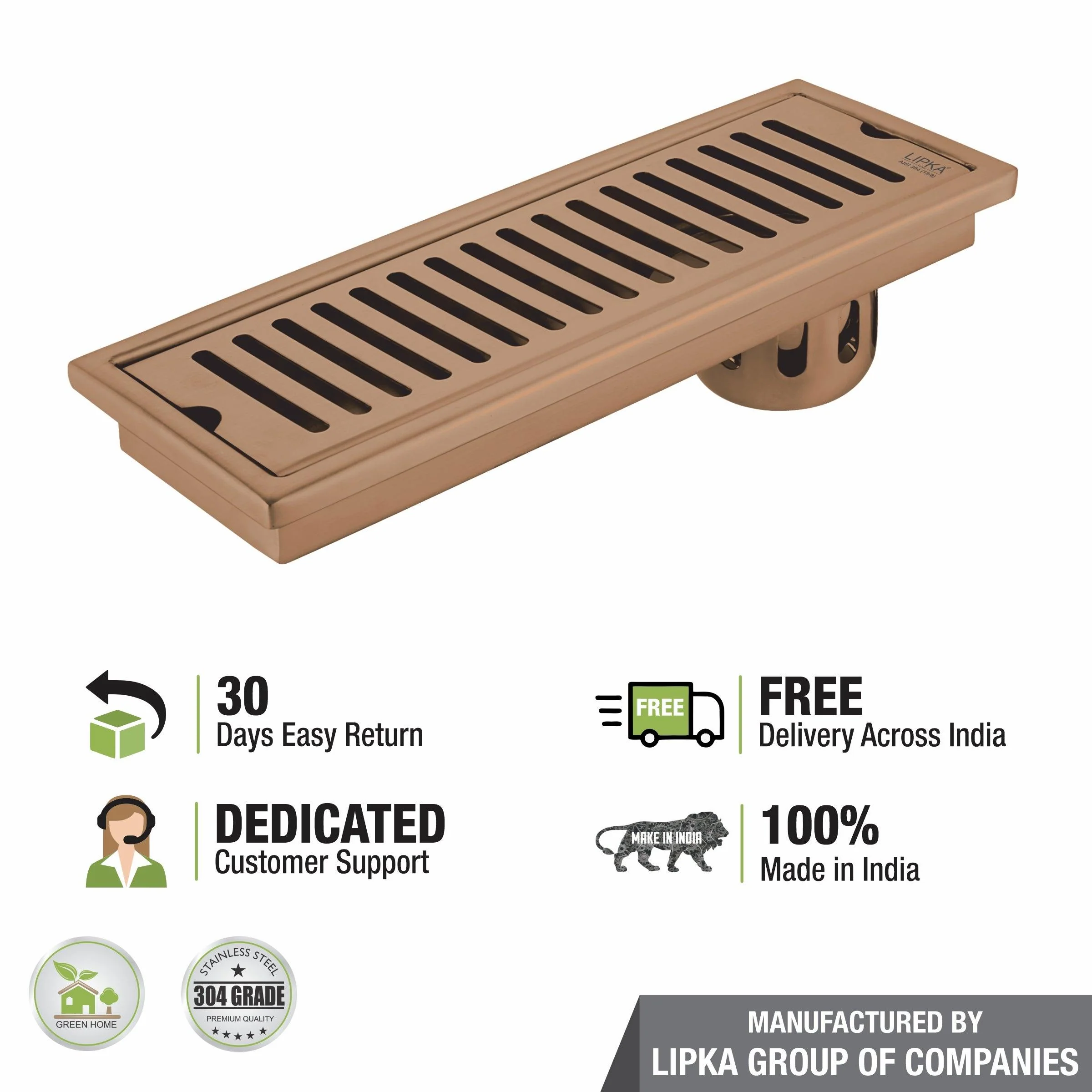 Vertical Shower Drain Channel - Antique Copper (24 x 5 Inches) - LIPKA - Image 6