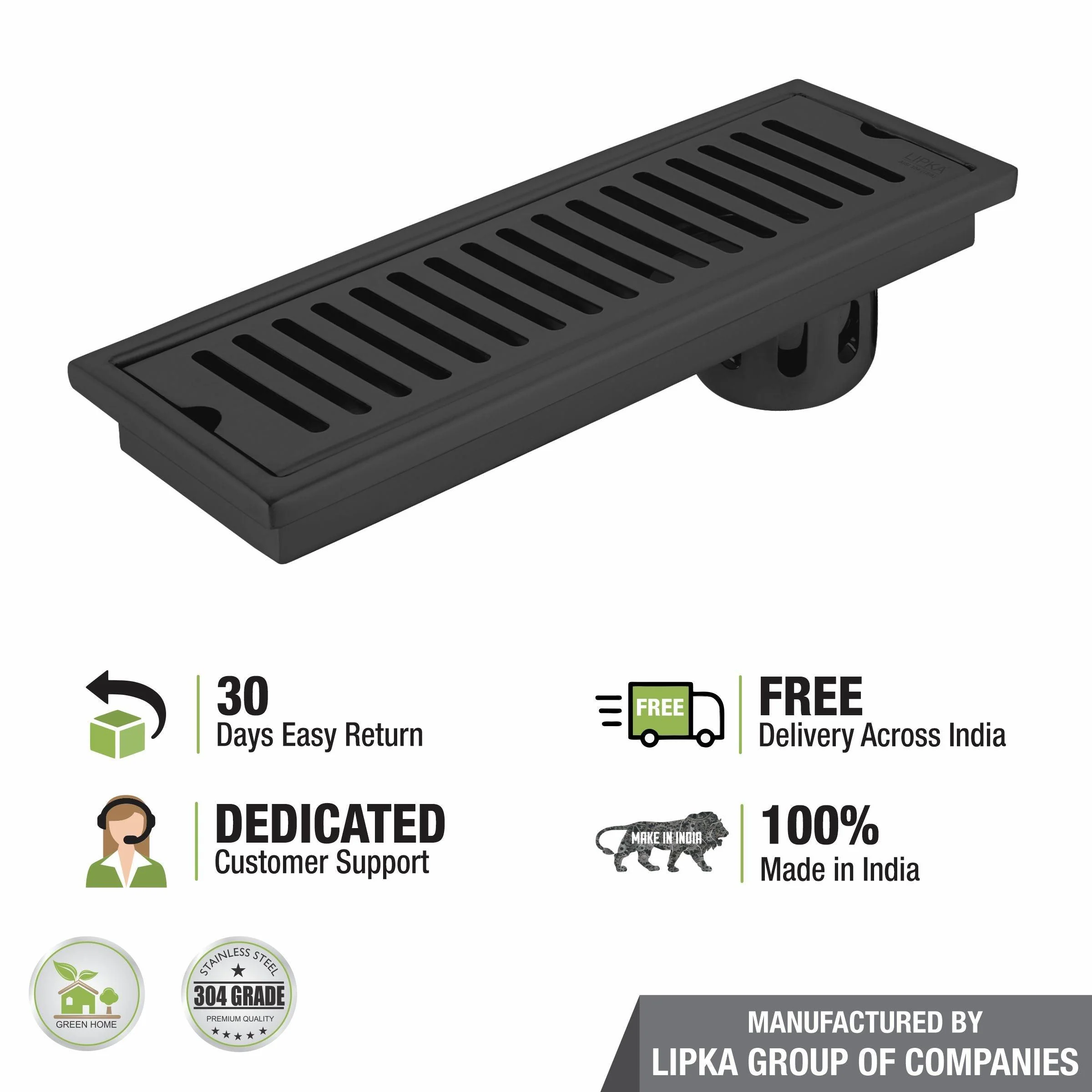 Vertical Shower Drain Channel - Black (18 x 5 Inches) - LIPKA - Image 5