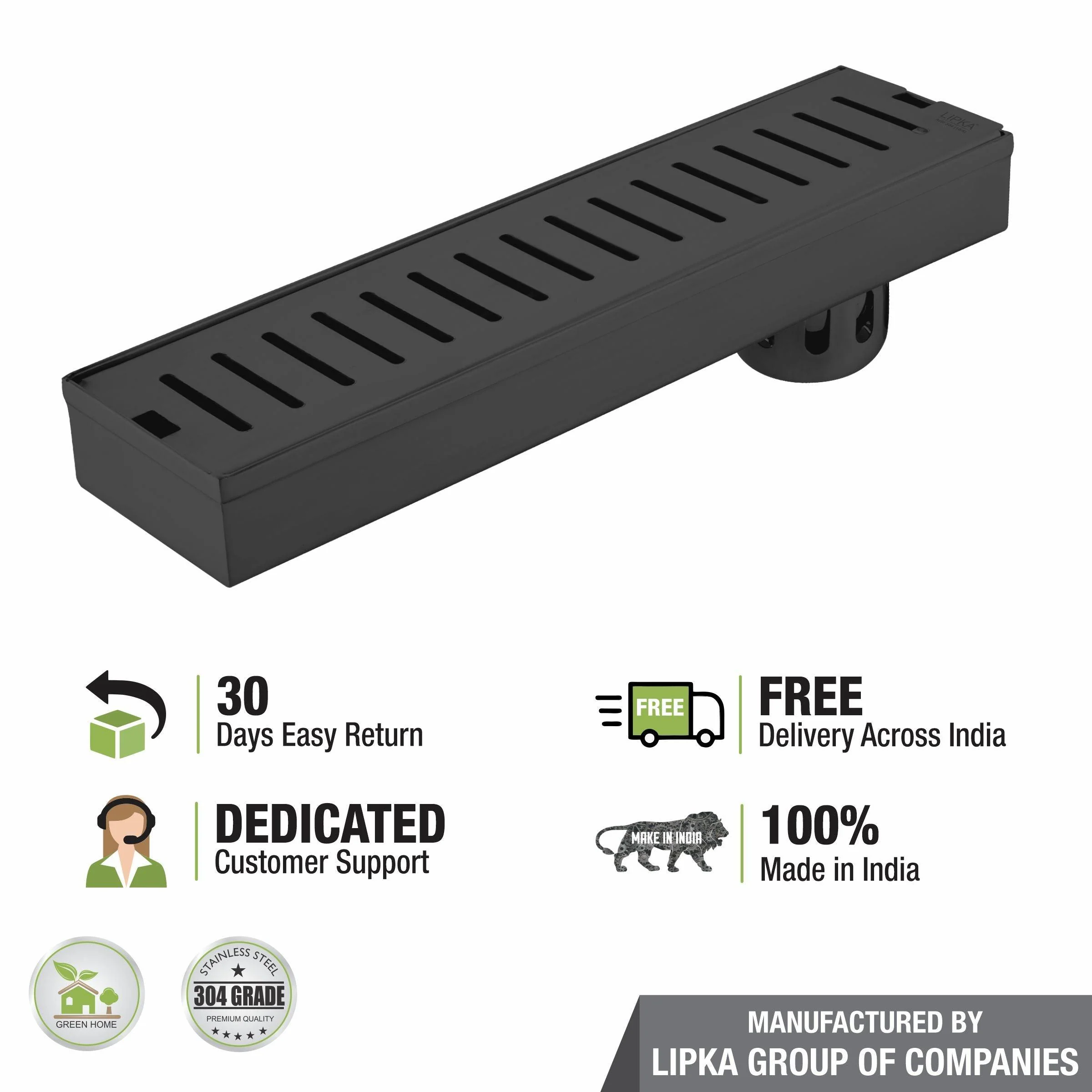 Vertical Shower Drain Channel - Black (24 x 3 Inches) - LIPKA - Image 5