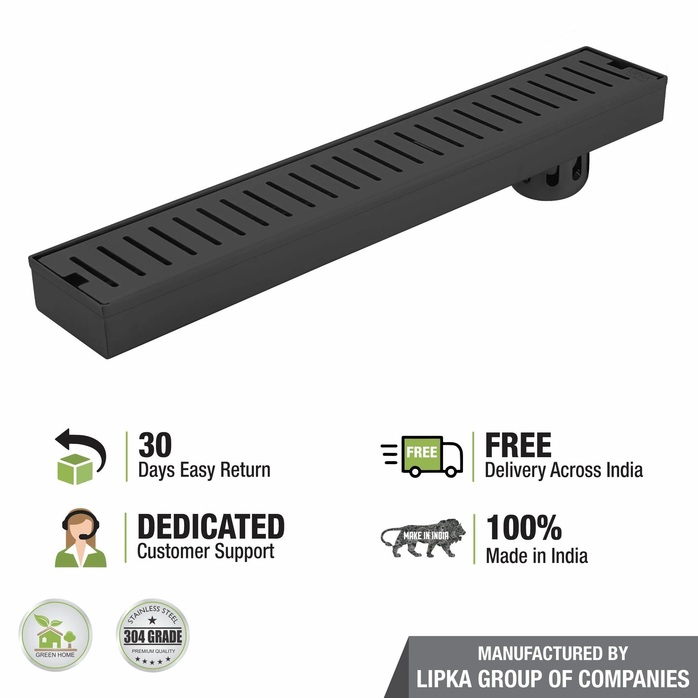 Vertical Shower Drain Channel - Black (32 x 3 Inches) - LIPKA - Image 5