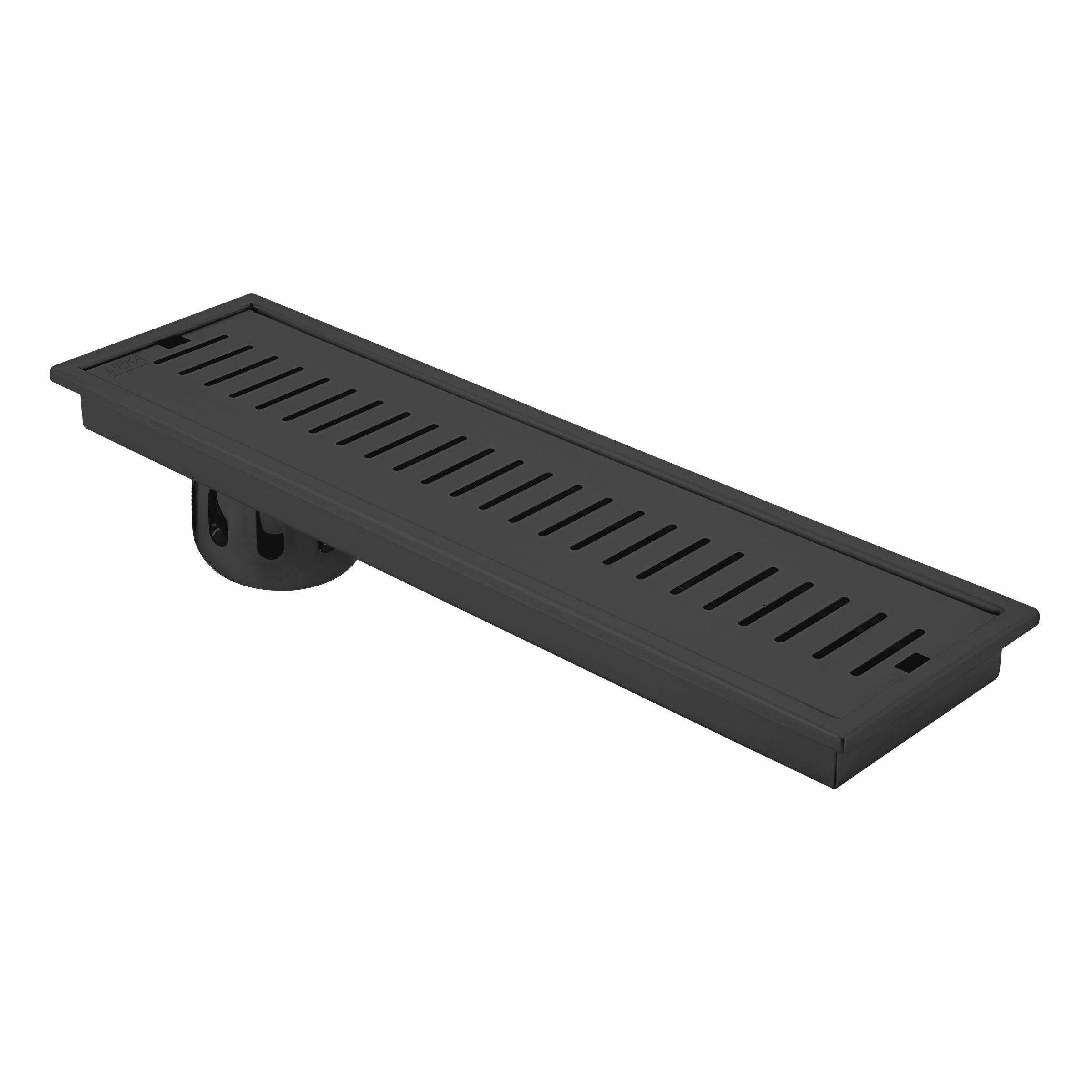 Vertical Shower Drain Channel - Black (40 x 5 Inches) - LIPKA