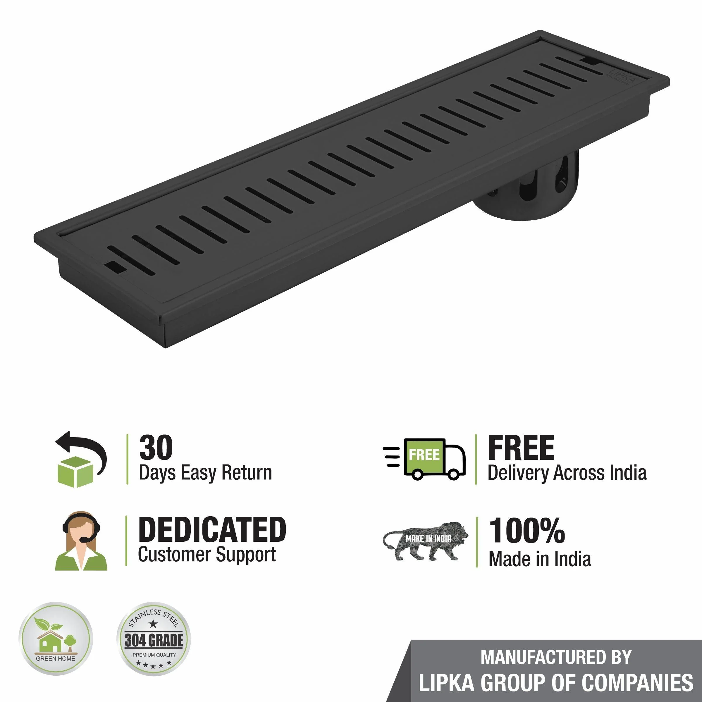Vertical Shower Drain Channel - Black (40 x 5 Inches) - LIPKA - Image 5