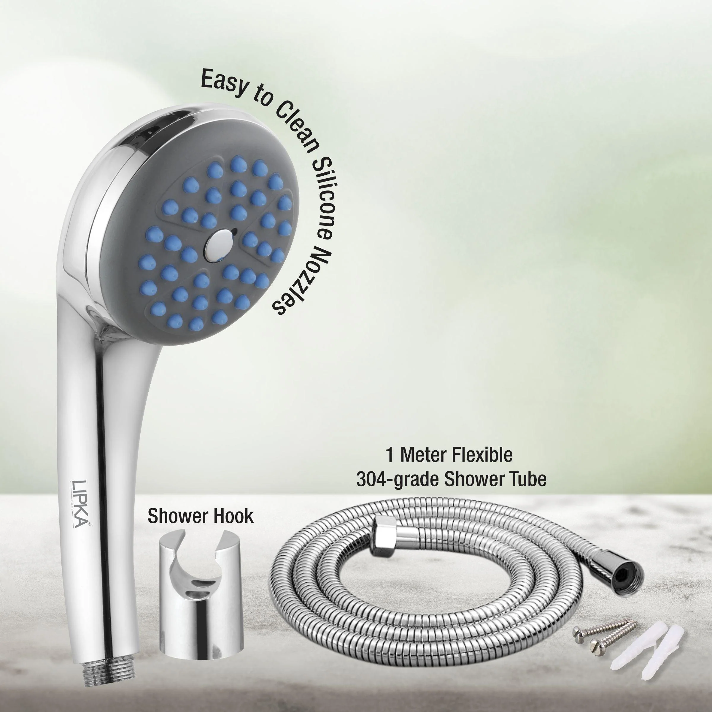 Vibe Hand Shower with Wall Hook & 304-Grade Shower Tube - LIPKA - Image 3