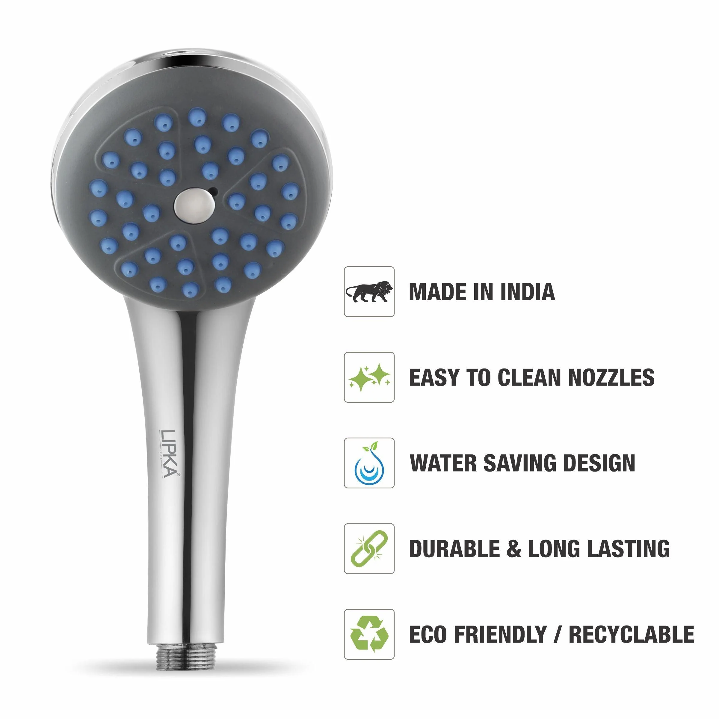 Vibe Hand Shower with Wall Hook & 304-Grade Shower Tube - LIPKA - Image 4