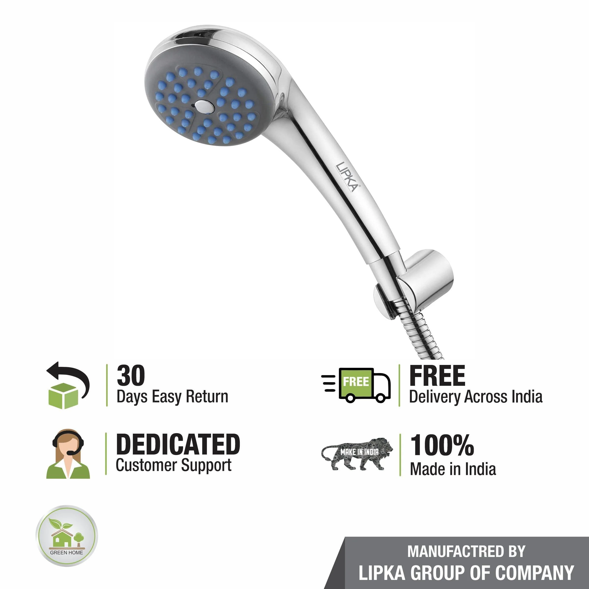 Vibe Hand Shower with Wall Hook & 304-Grade Shower Tube - LIPKA - Image 5