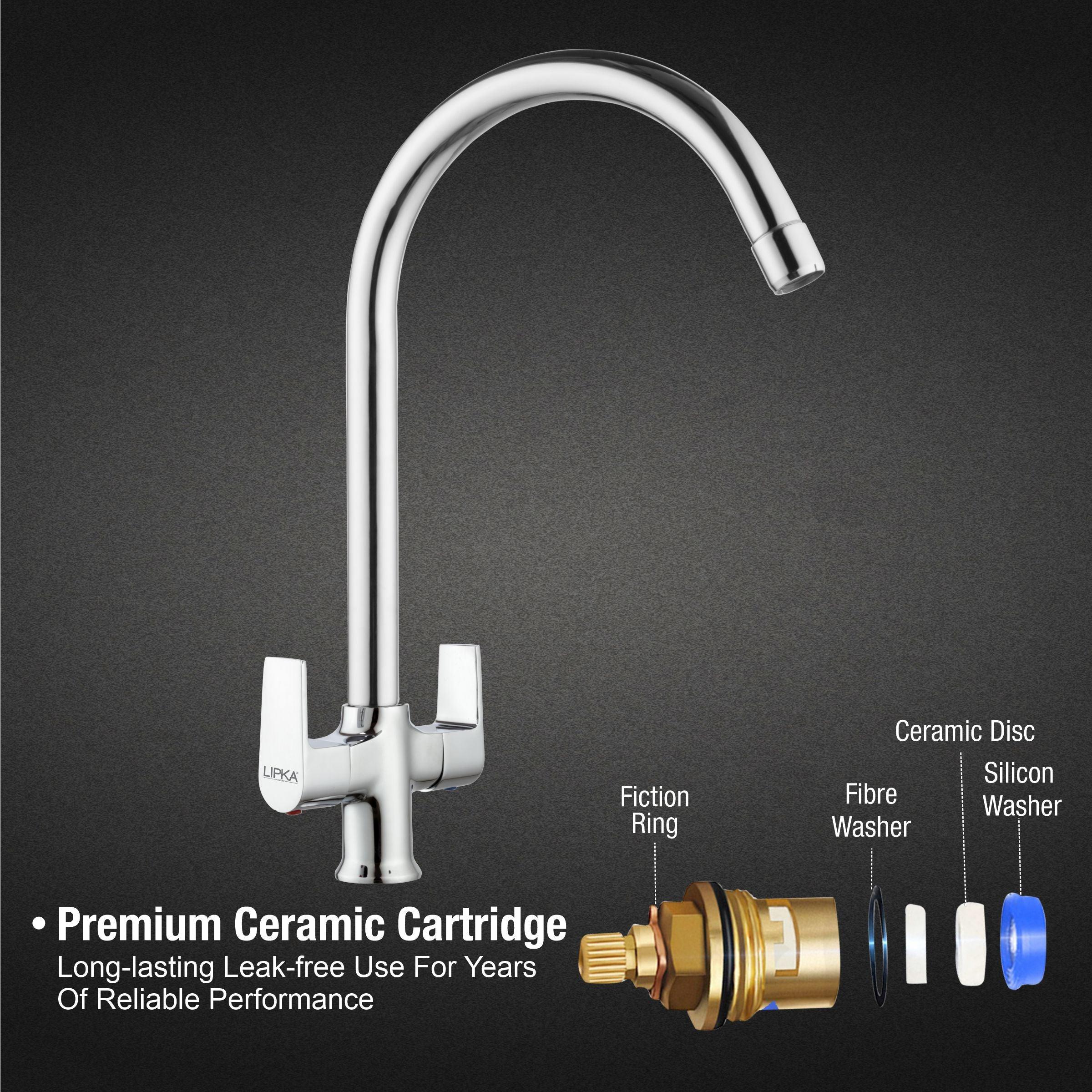Victory Centre Hole Basin Mixer with Large (20 Inches) Round Swivel Spout Faucet - LIPKA - Image 3