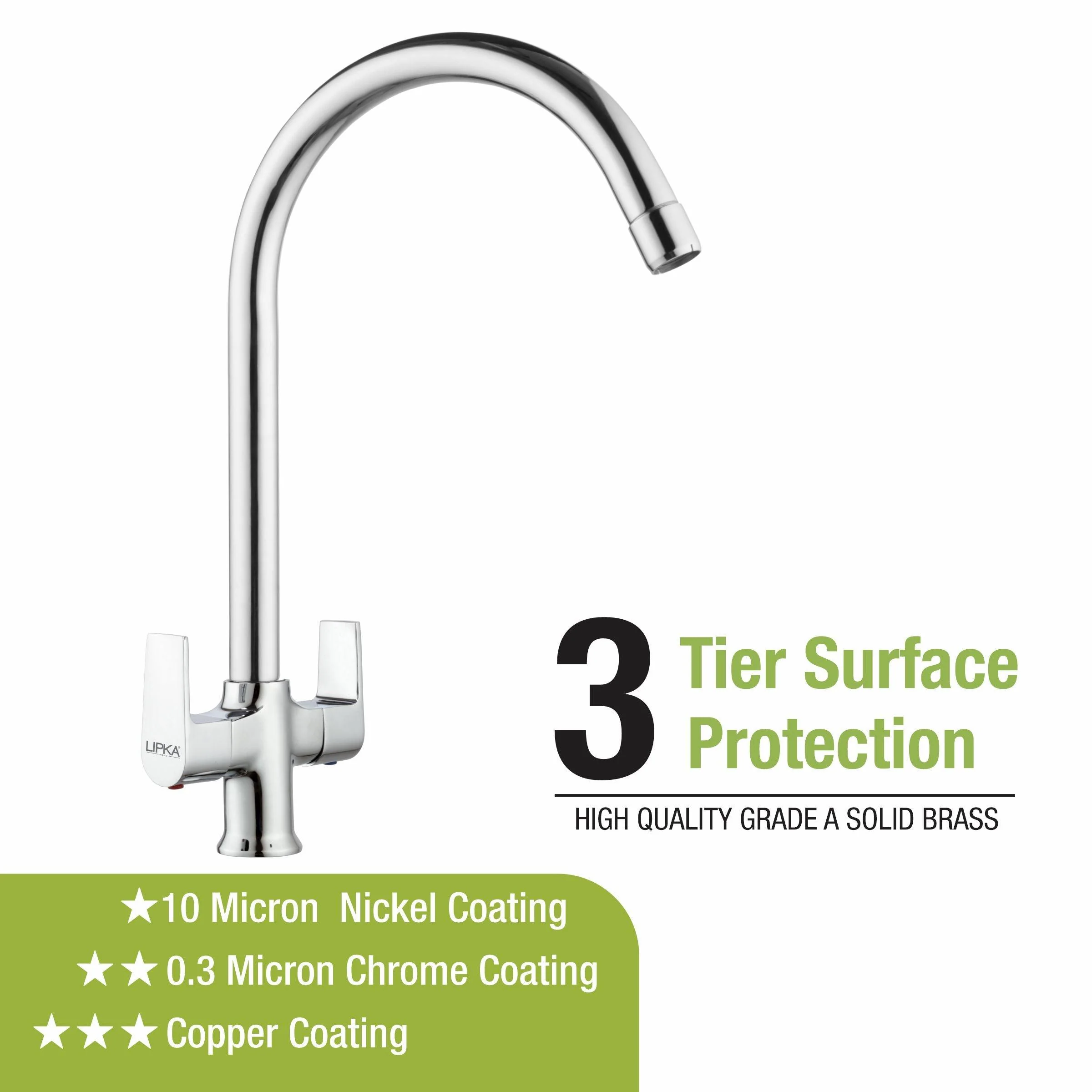 Victory Centre Hole Basin Mixer with Large (20 Inches) Round Swivel Spout Faucet - LIPKA - Image 4