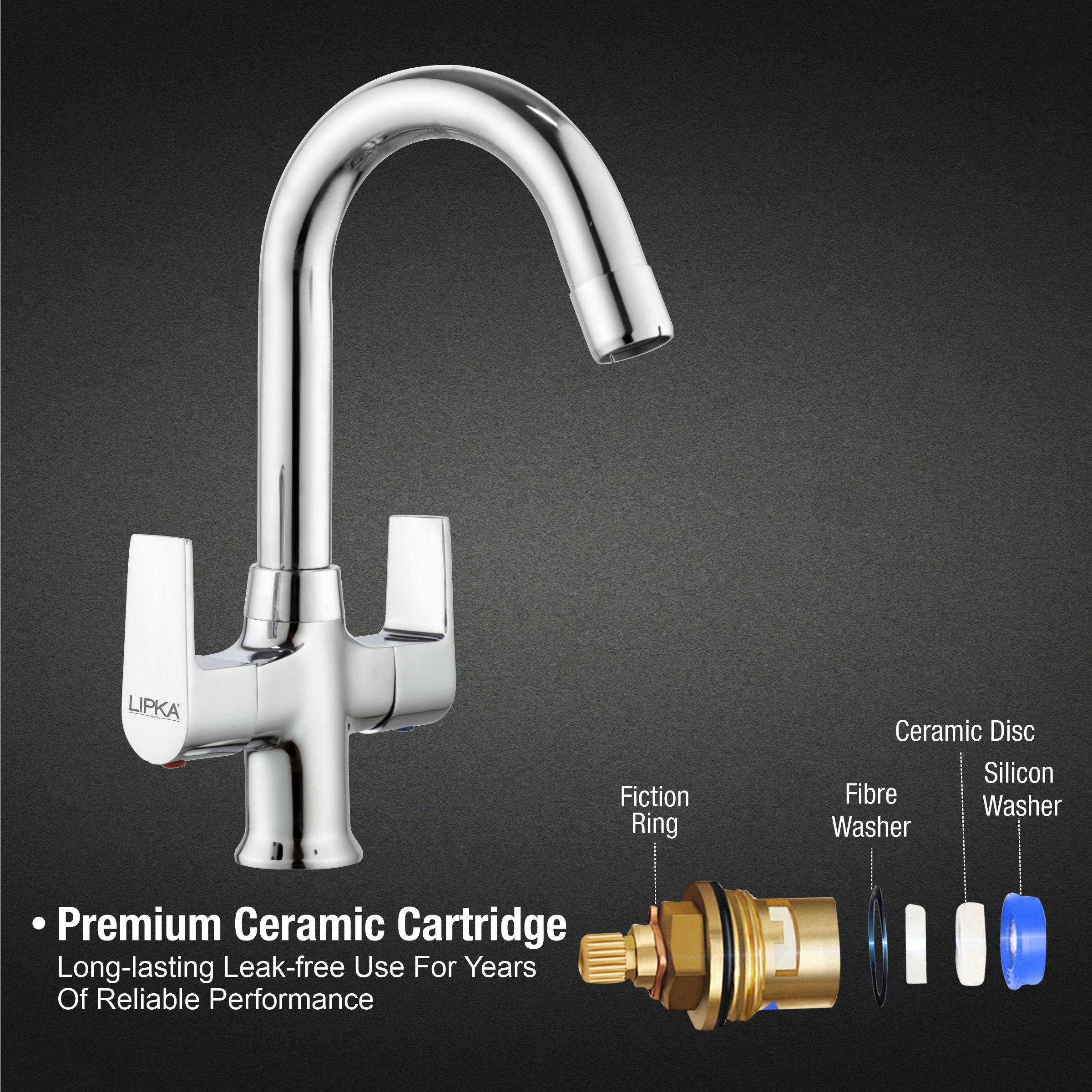 Victory Centre Hole Basin Mixer with Small (12 Inches) Round Swivel Spout Faucet - LIPKA - Image 3