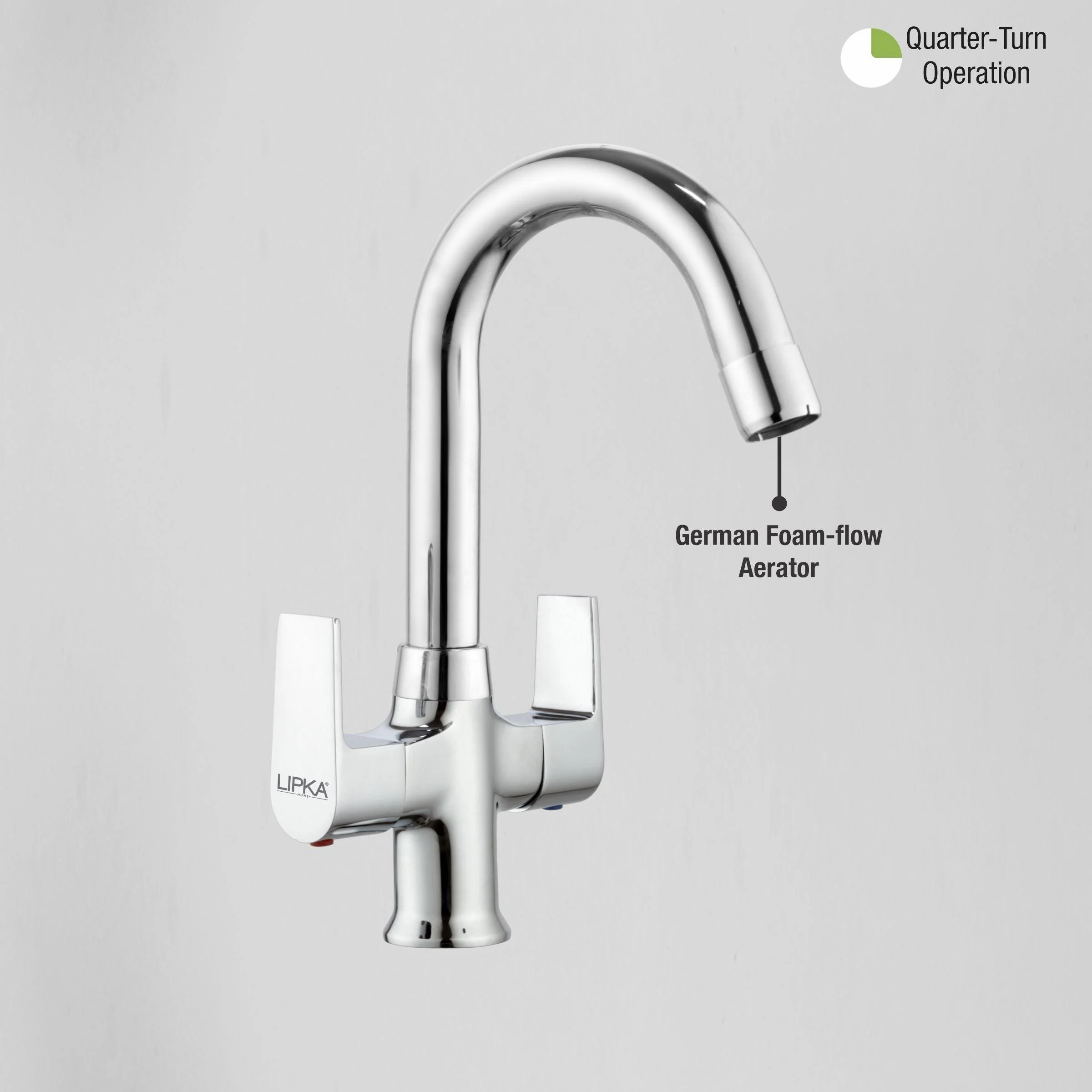 Victory Centre Hole Basin Mixer with Small (12 Inches) Round Swivel Spout Faucet - LIPKA - Image 5
