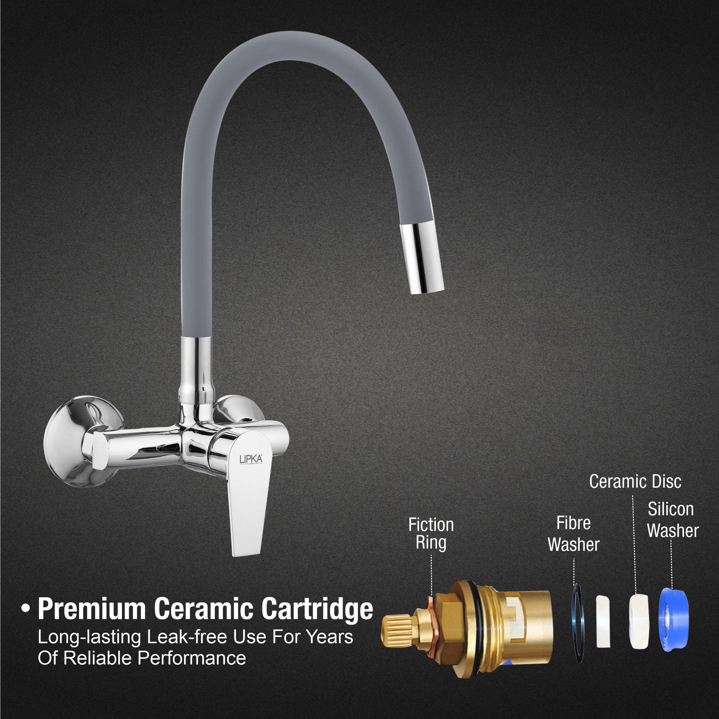 Victory Single Lever Sink Mixer with Grey Flexible Silicone Spout (20 Inches) - LIPKA - Image 3