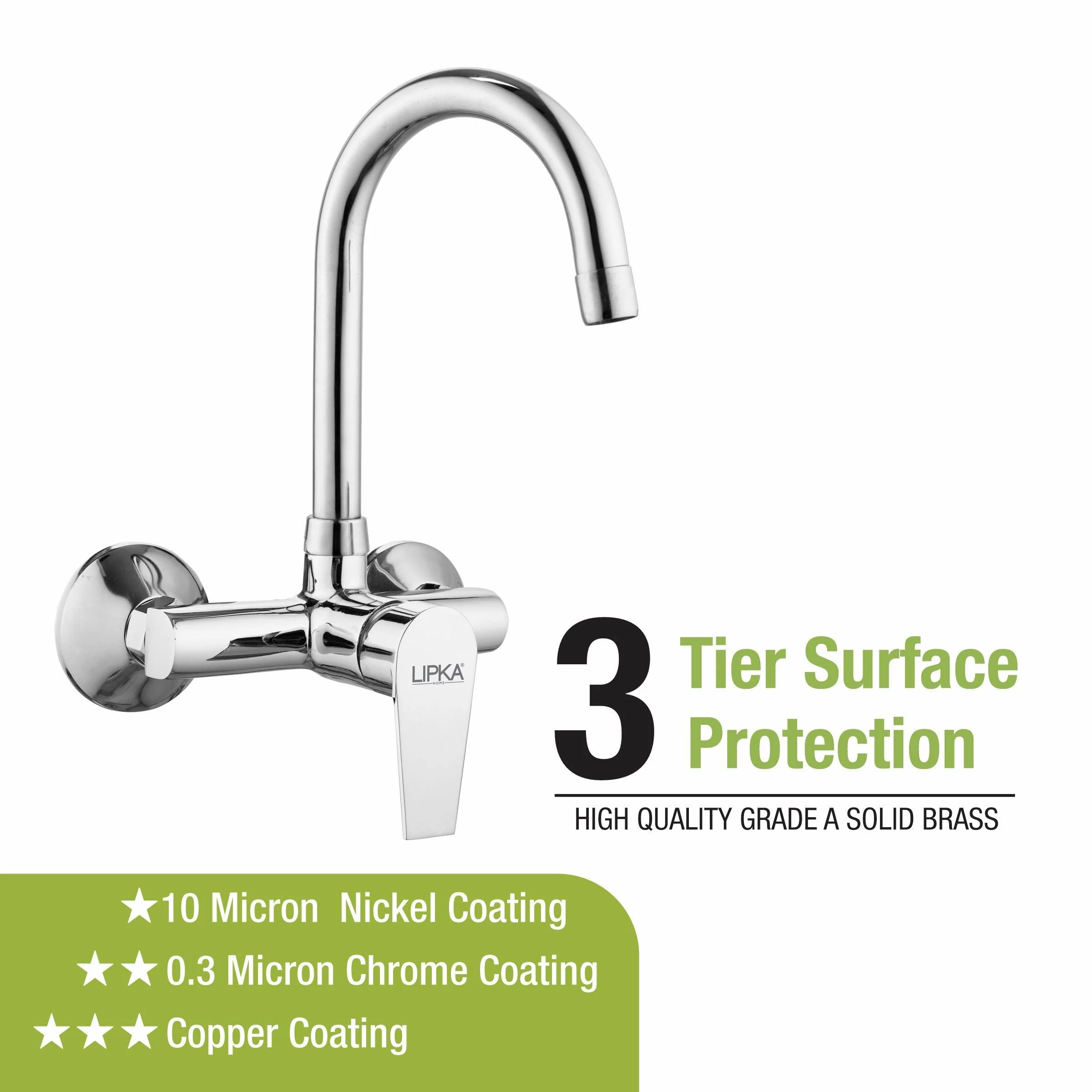 Victory Single Lever Sink Mixer with Swivel Spout (15 Inches) - LIPKA - Image 4