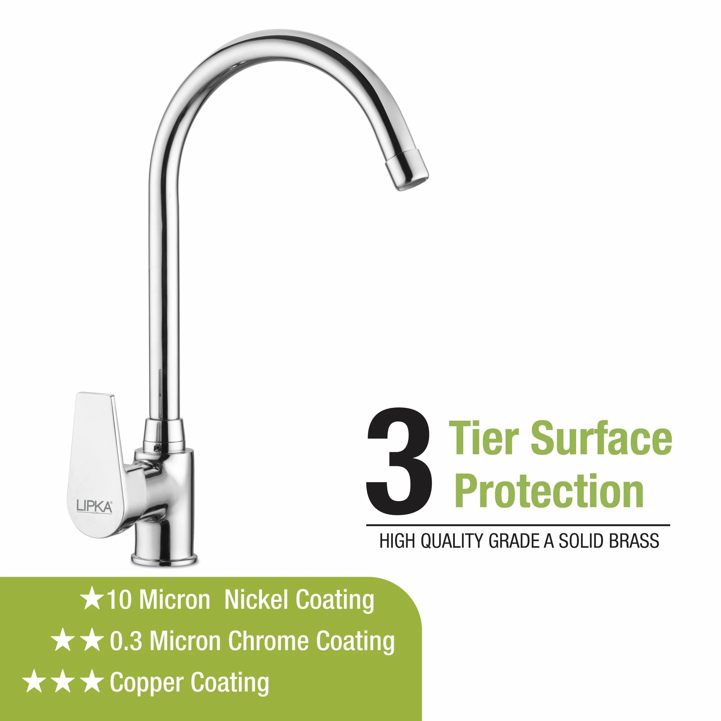 Victory Single Lever Table Mount Sink Mixer with Large Round Swivel Spout Faucet - LIPKA - Image 4