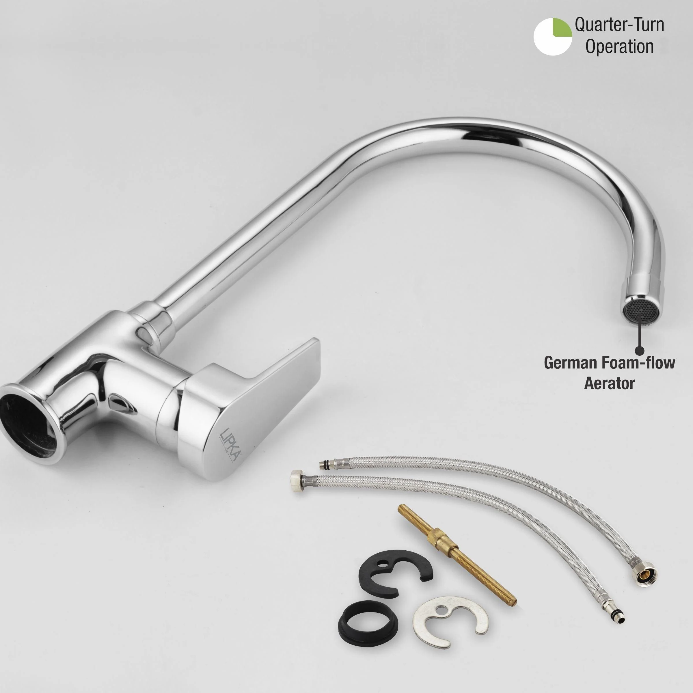 Victory Single Lever Table Mount Sink Mixer with Large Round Swivel Spout Faucet - LIPKA - Image 5