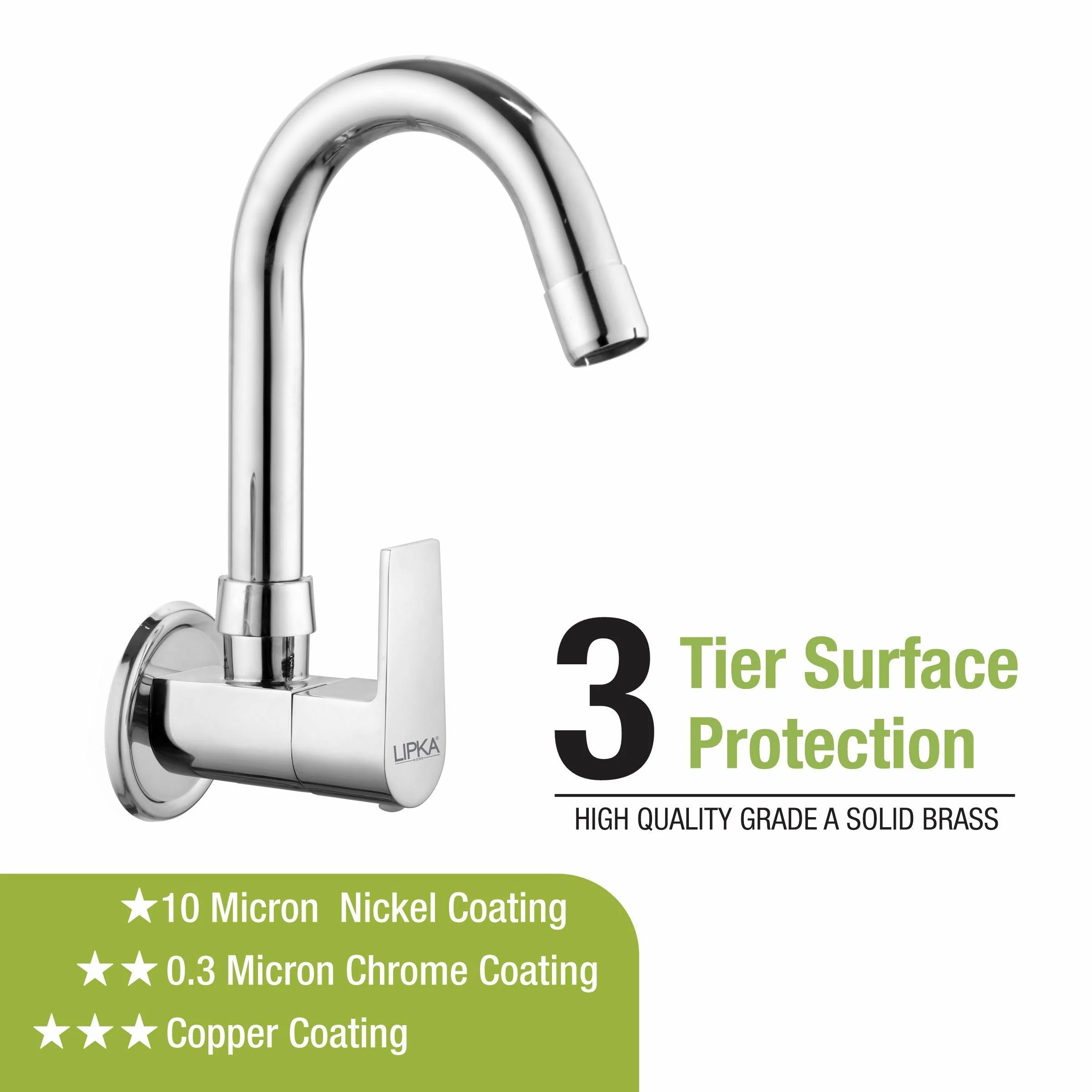Victory Sink Tap with Small (12 Inches) Round Swivel Spout Brass Faucet - LIPKA - Image 4