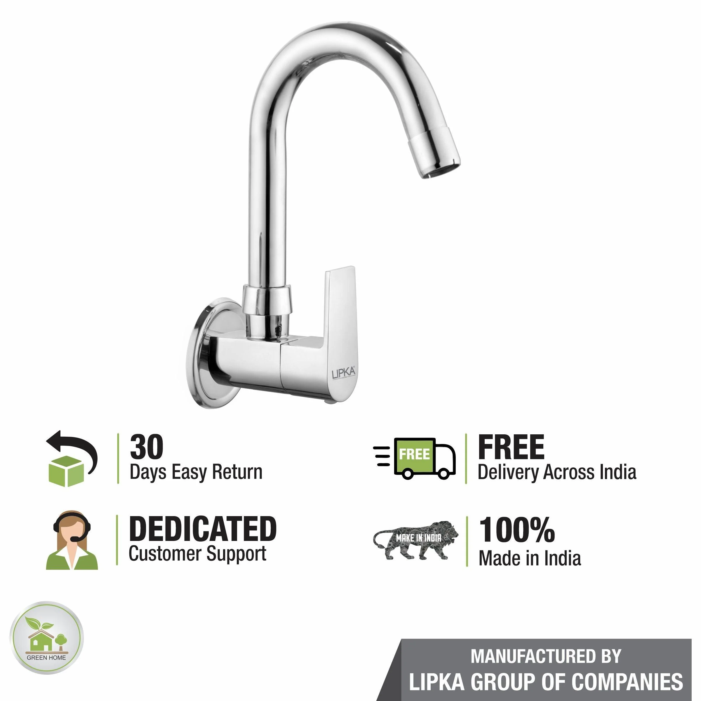 Victory Sink Tap with Small (12 Inches) Round Swivel Spout Brass Faucet - LIPKA - Image 6