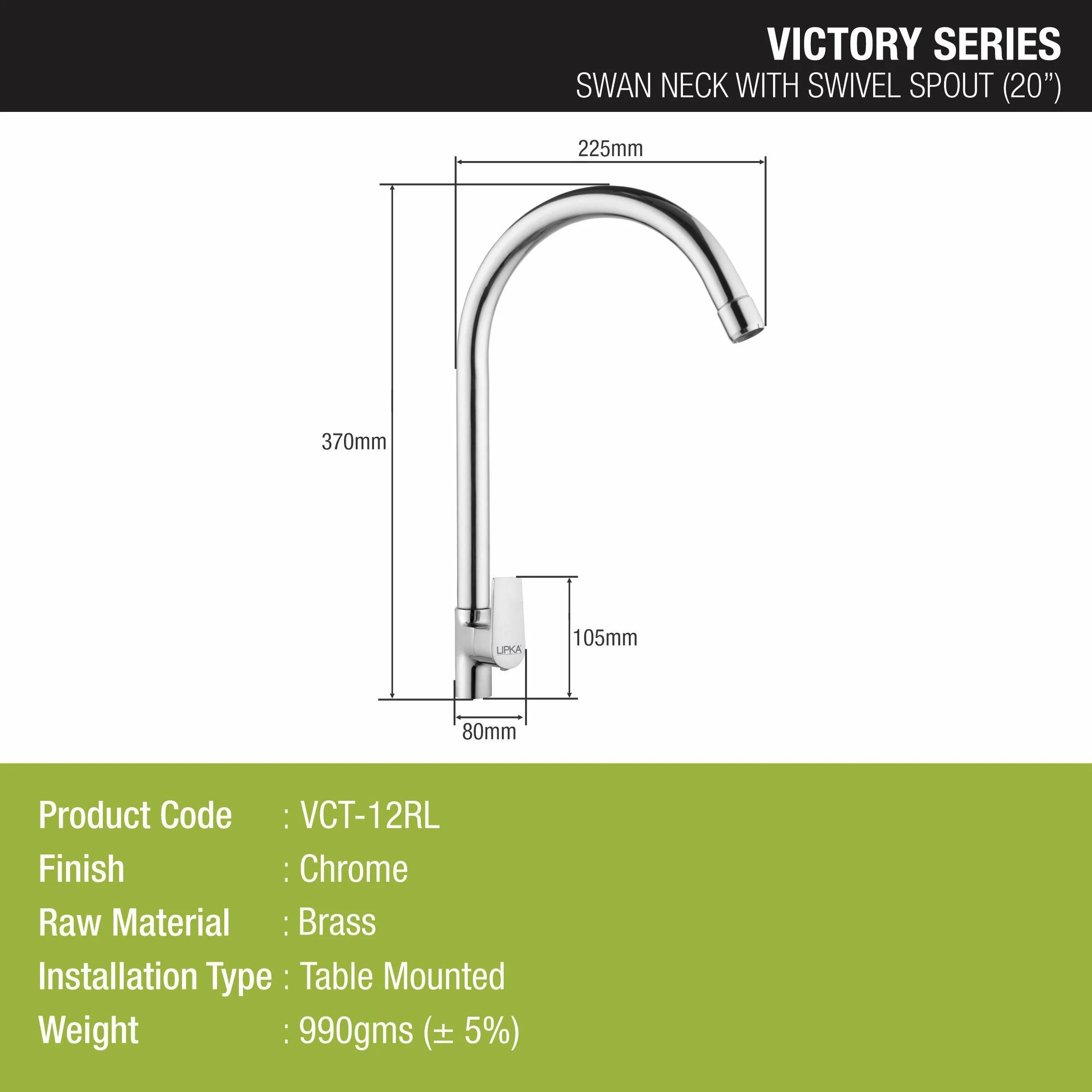 Victory Swan Neck with Large (20 Inches) Round Swivel Spout Faucet - LIPKA - Image 2