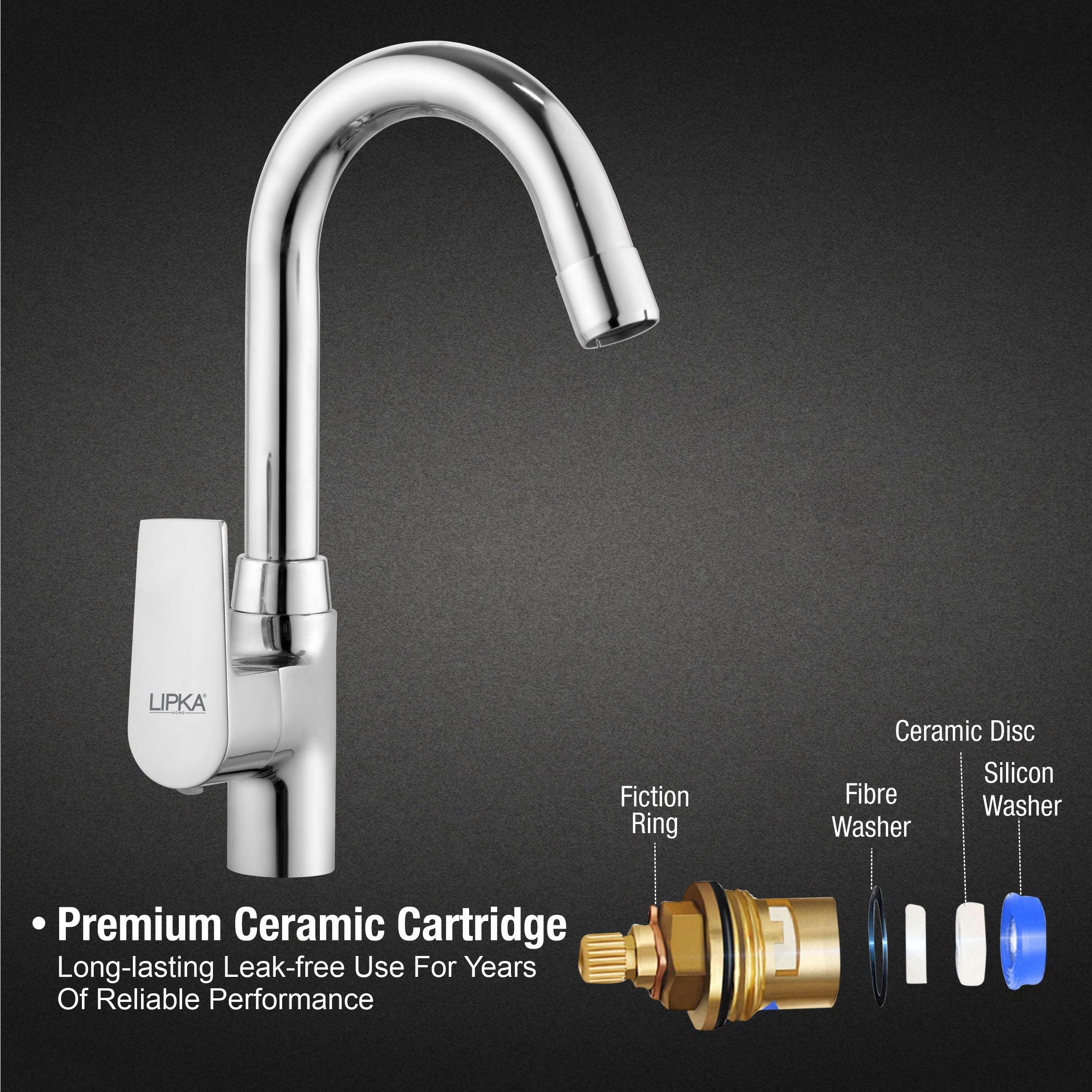 Victory Swan Neck Brass Faucet with Round Swivel Spout (12 Inches) - LIPKA - Image 3