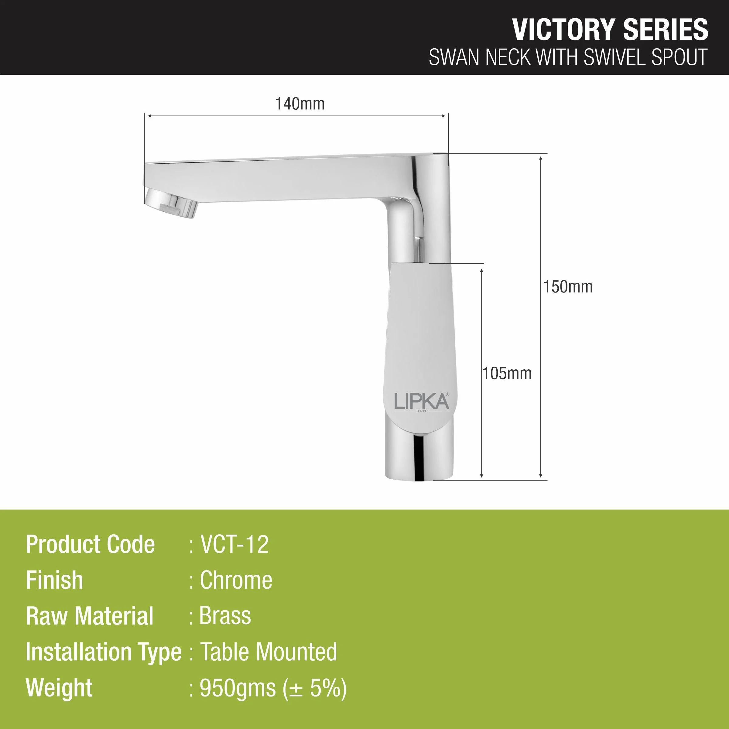 Victory Swan Neck with Swivel Spout Faucet - LIPKA - Image 3