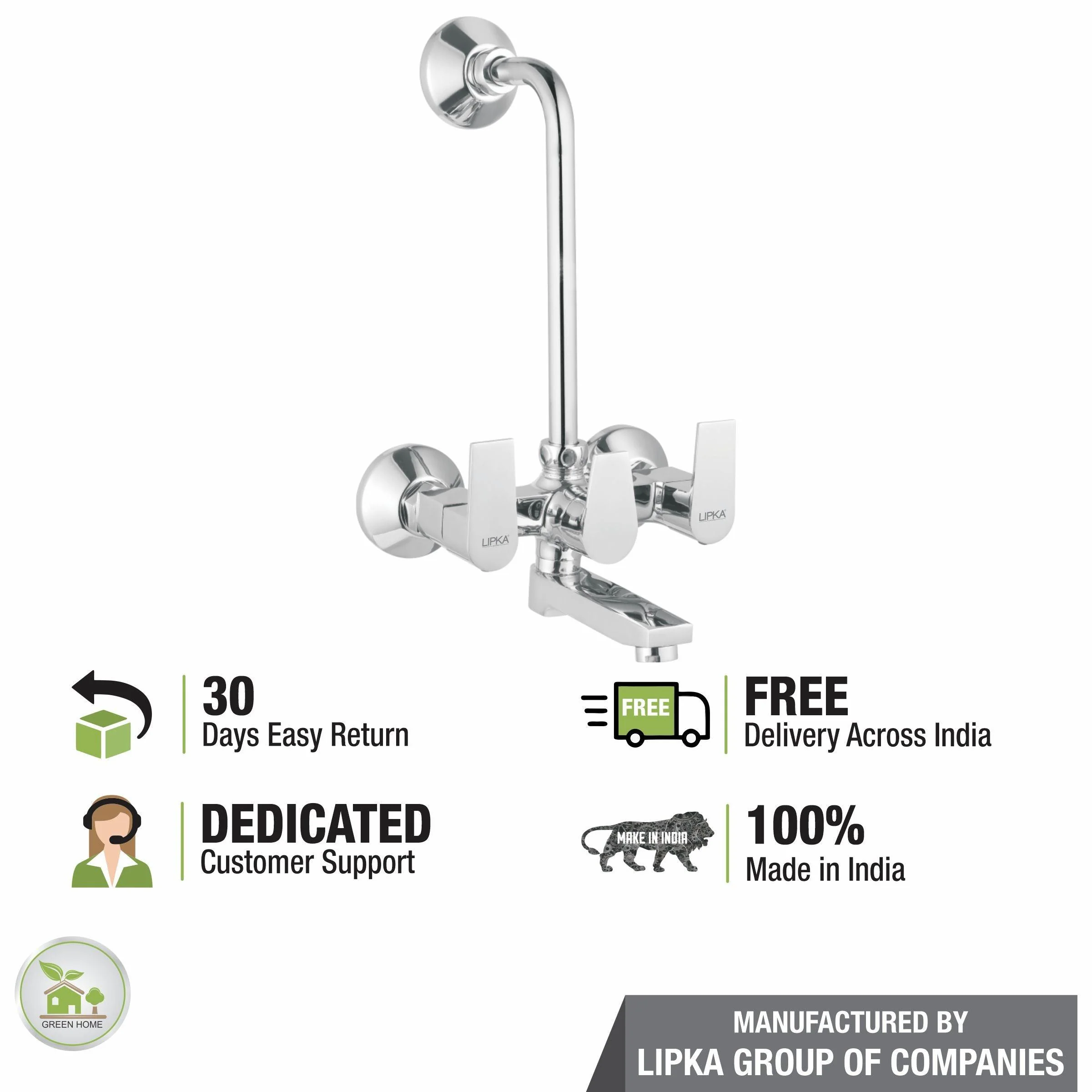 Victory Wall Mixer Brass Faucet with L Bend - LIPKA - Image 6
