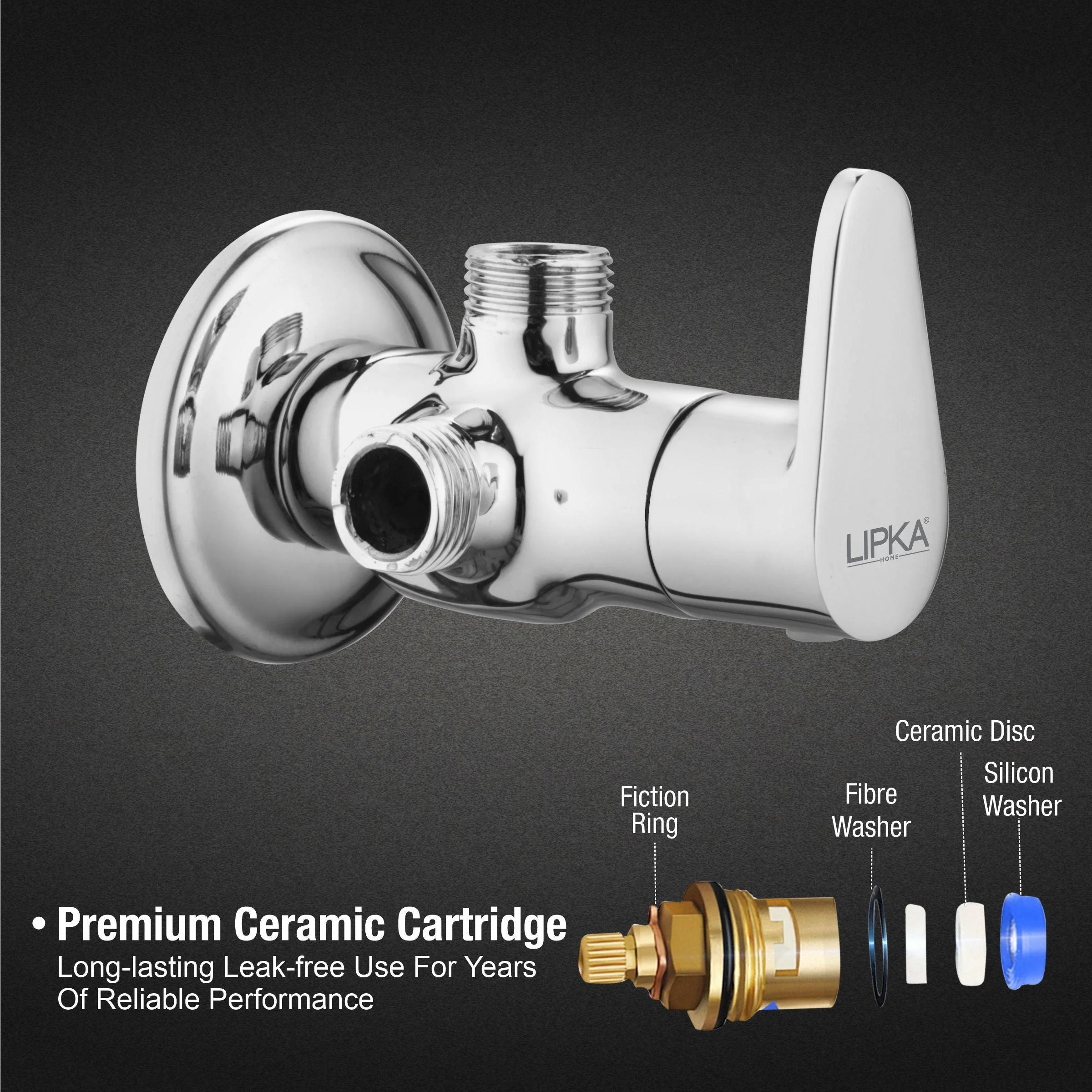 Virgo Angle Valve Two Way Brass Faucet - LIPKA - Image 3