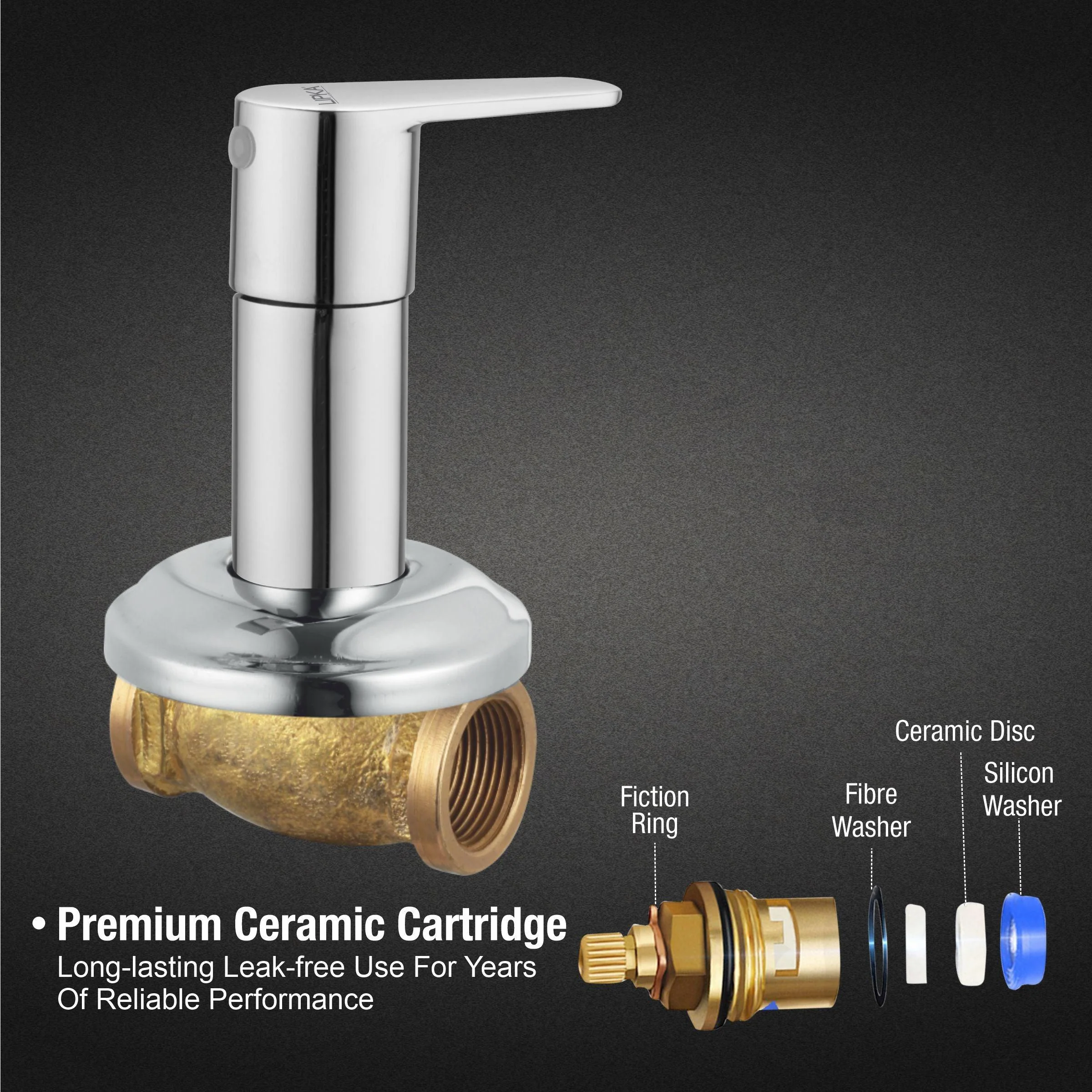 Virgo Concealed Stop Valve 15mm Brass Faucet - LIPKA - Image 3