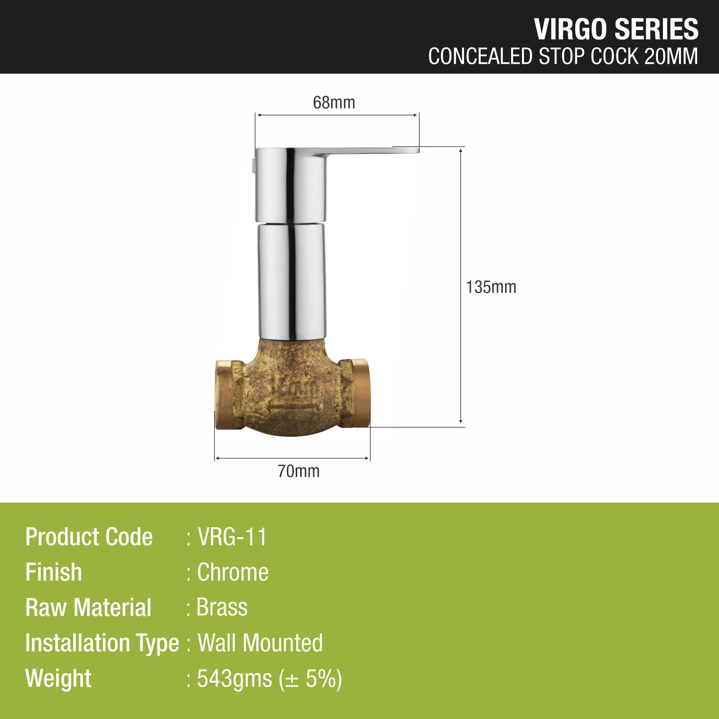 Virgo Concealed Stop Valve 20mm Brass Faucet - LIPKA - Image 2