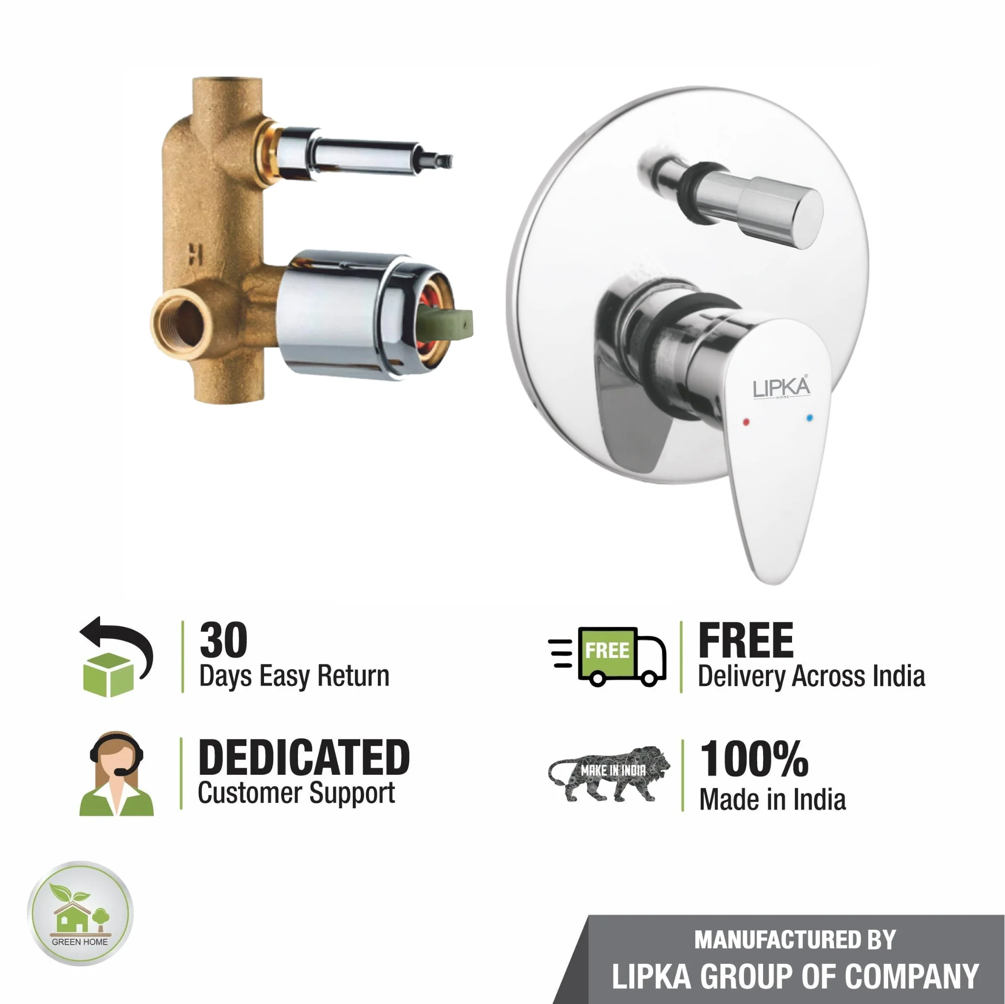 Virgo Diverter Upper Part (Compatible with 2-Inlet High Flow & 3 Inlet Diverter Body) - LIPKA - Image 3