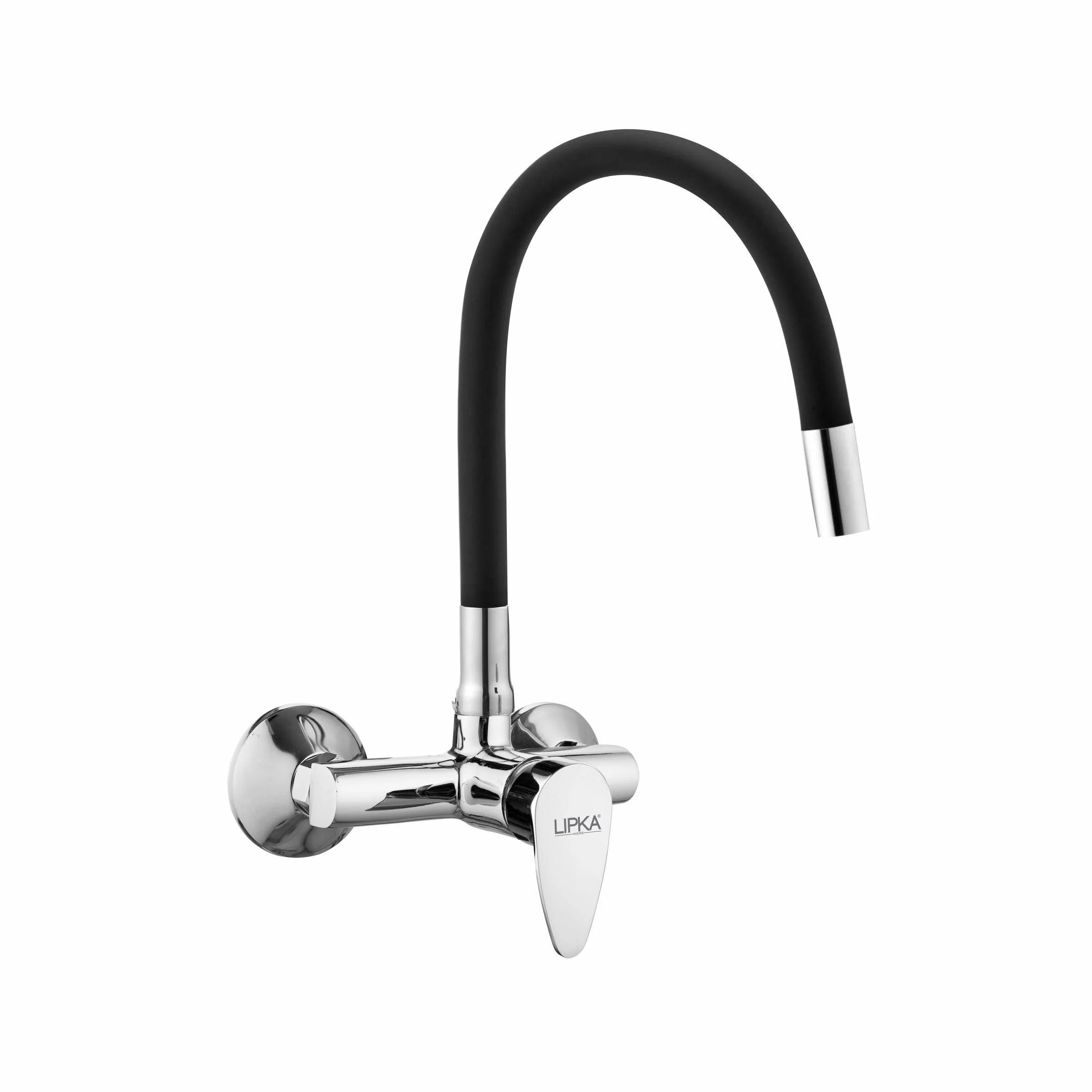 Virgo Single Lever Sink Mixer with Black Flexible Silicone Spout (20 Inches) - LIPKA