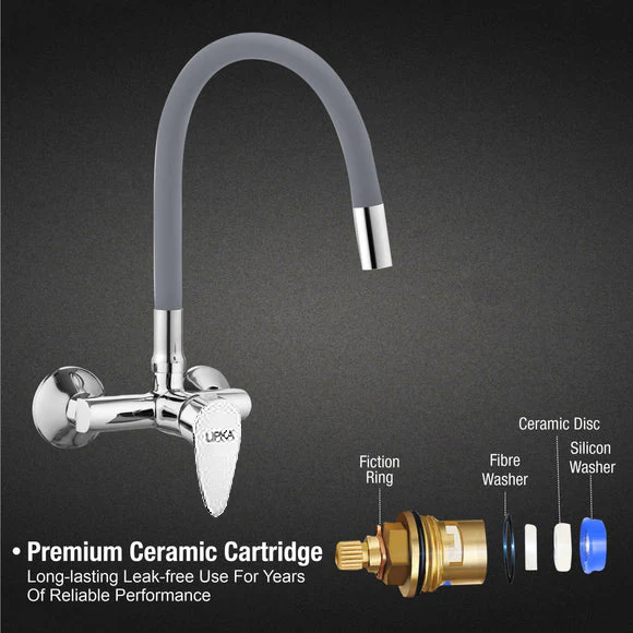 Virgo Single Lever Sink Mixer with Grey Flexible Silicone Spout (20 Inches) - LIPKA - Image 3