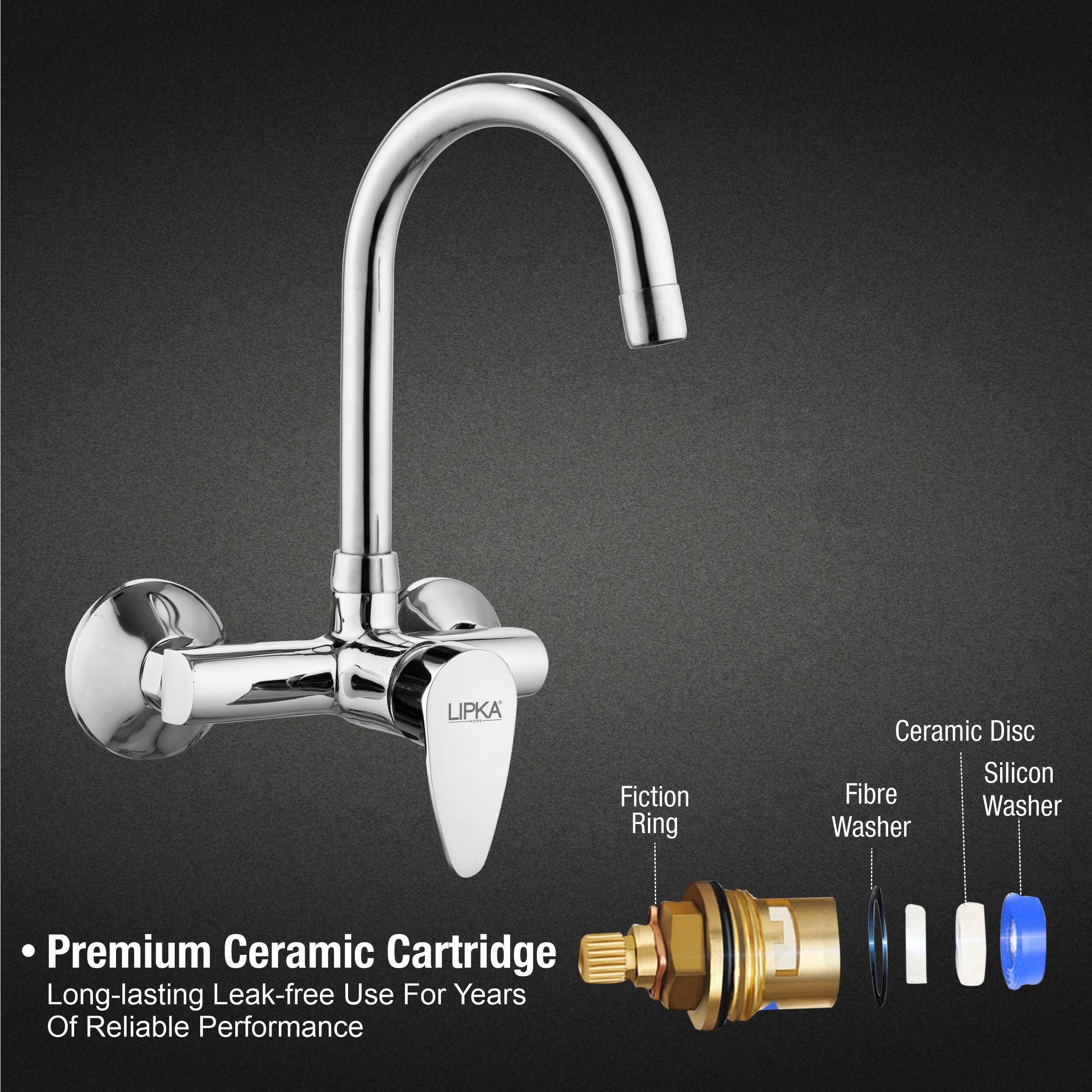 Virgo Single Lever Sink Mixer with Swivel Spout (15 Inches) - LIPKA - Image 3