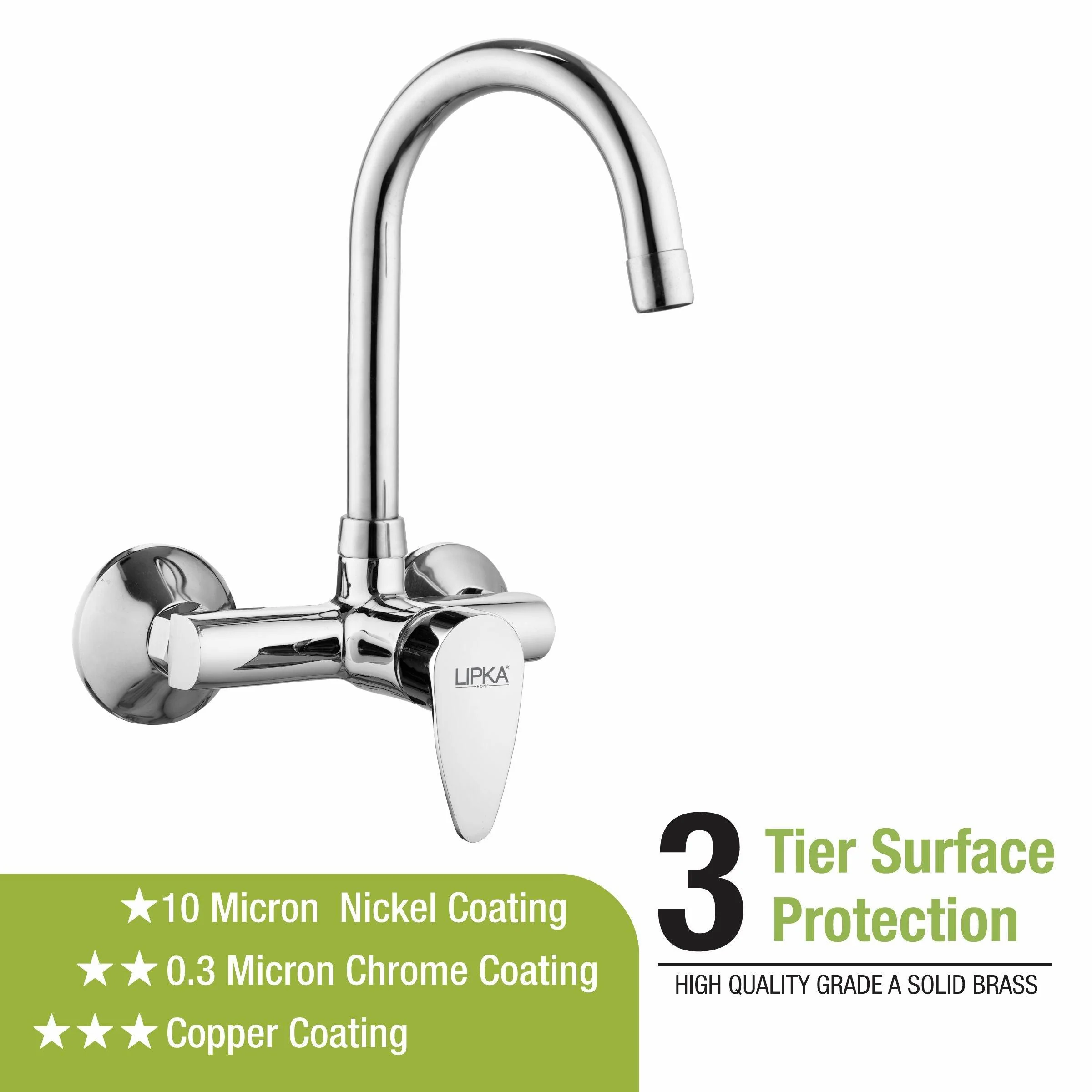 Virgo Single Lever Sink Mixer with Swivel Spout (20 Inches) - LIPKA - Image 4