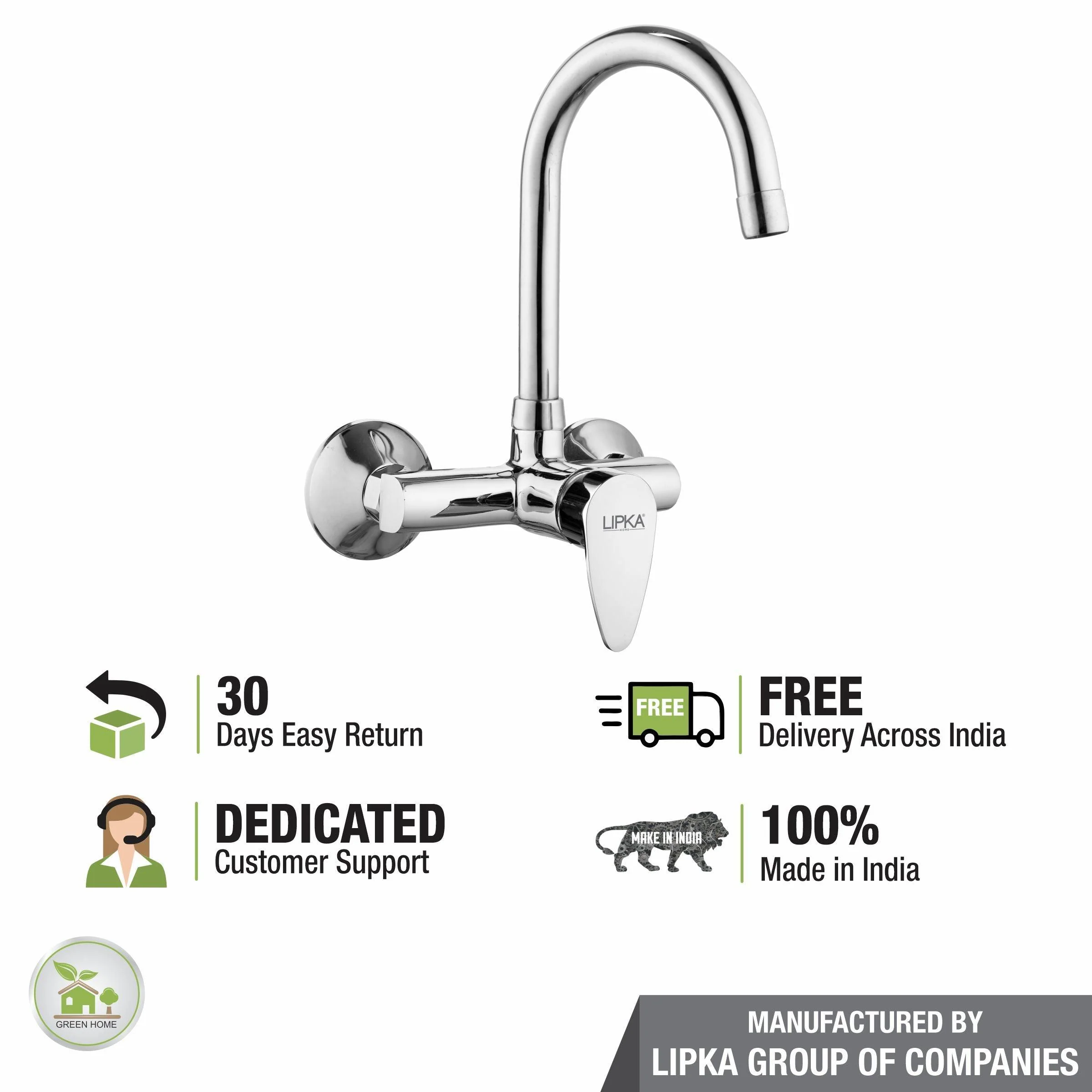 Virgo Single Lever Sink Mixer with Swivel Spout (20 Inches) - LIPKA - Image 5