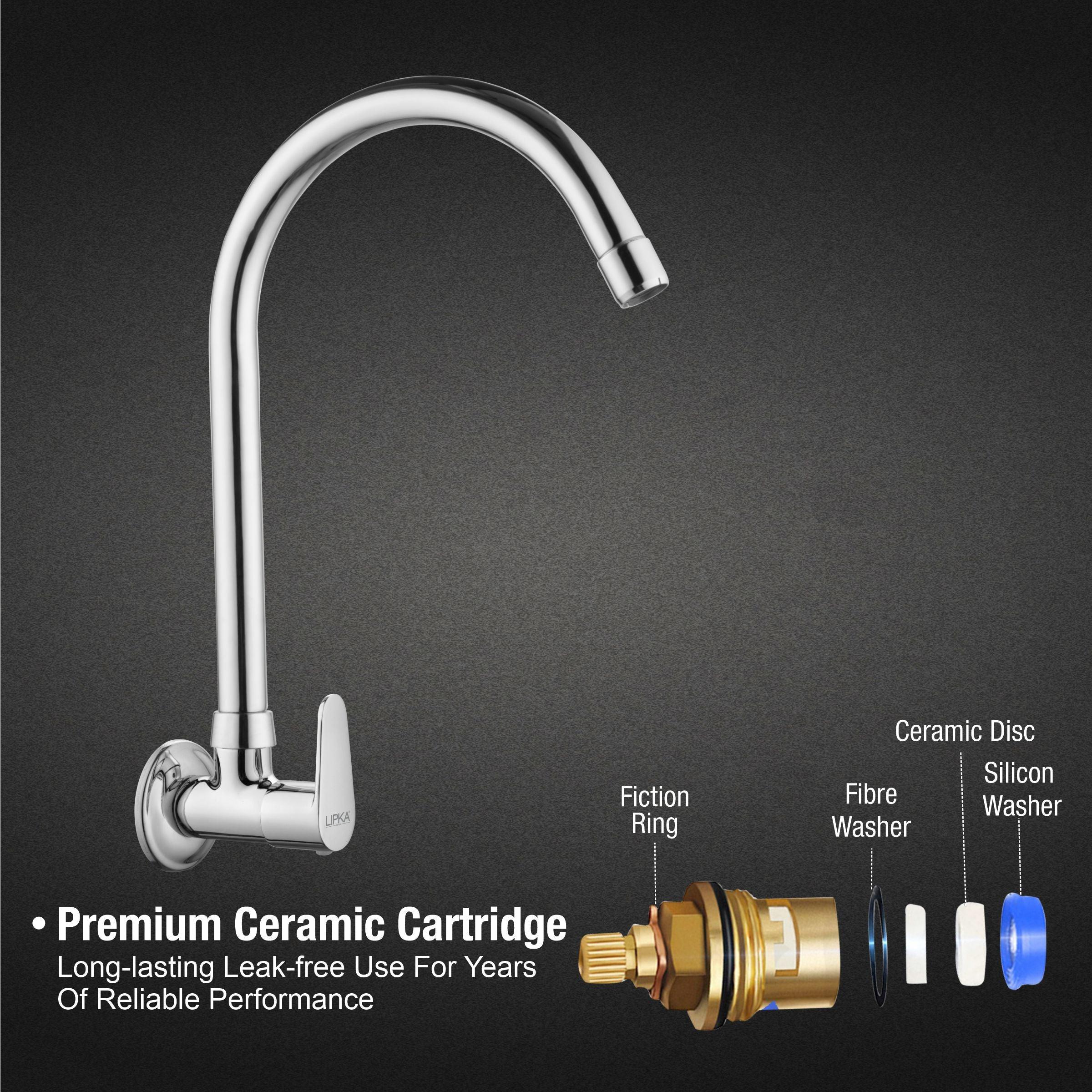 Virgo Sink Tap Brass Faucet with Round Swivel Spout (20 Inches) - LIPKA - Image 3