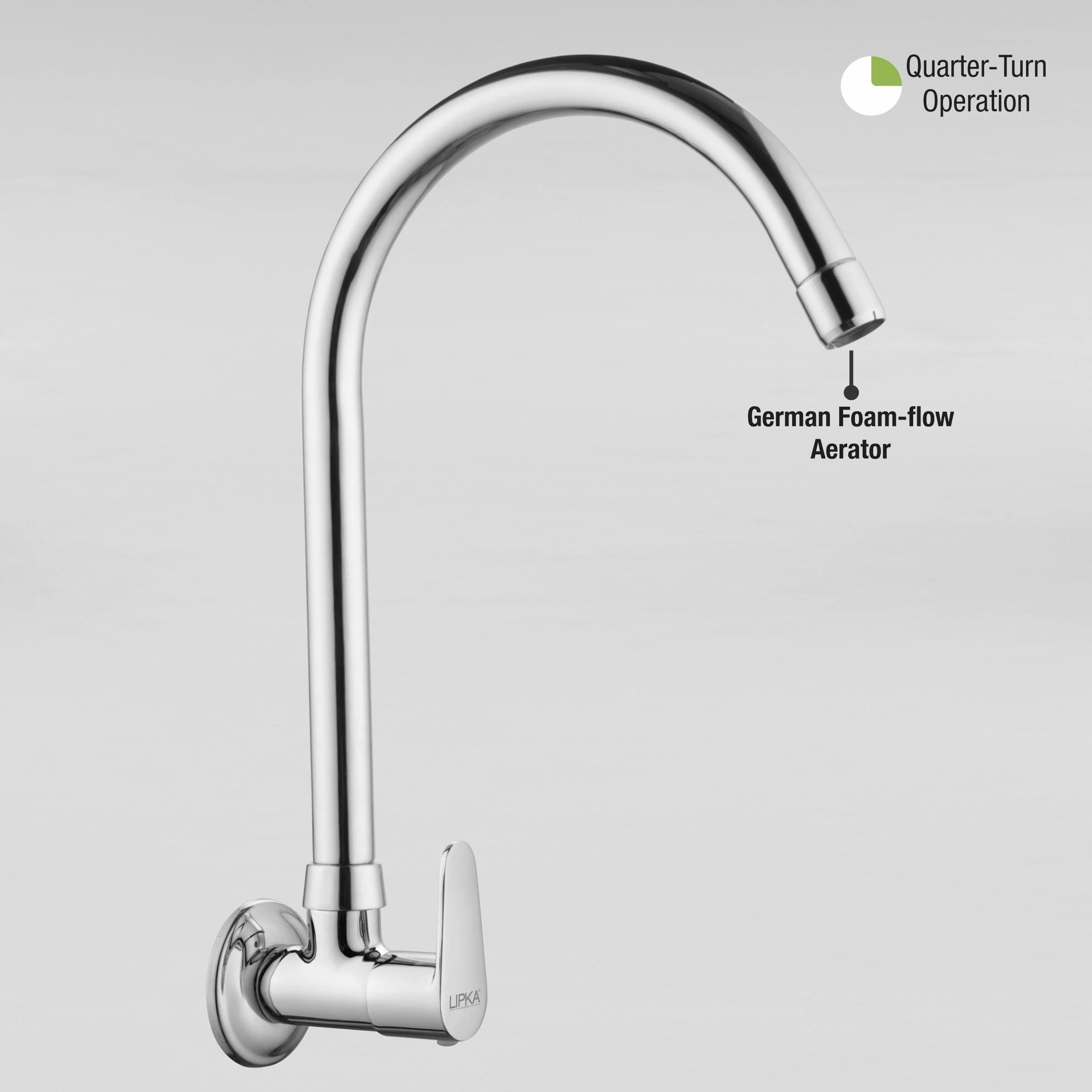 Virgo Sink Tap Brass Faucet with Round Swivel Spout (20 Inches) - LIPKA - Image 5