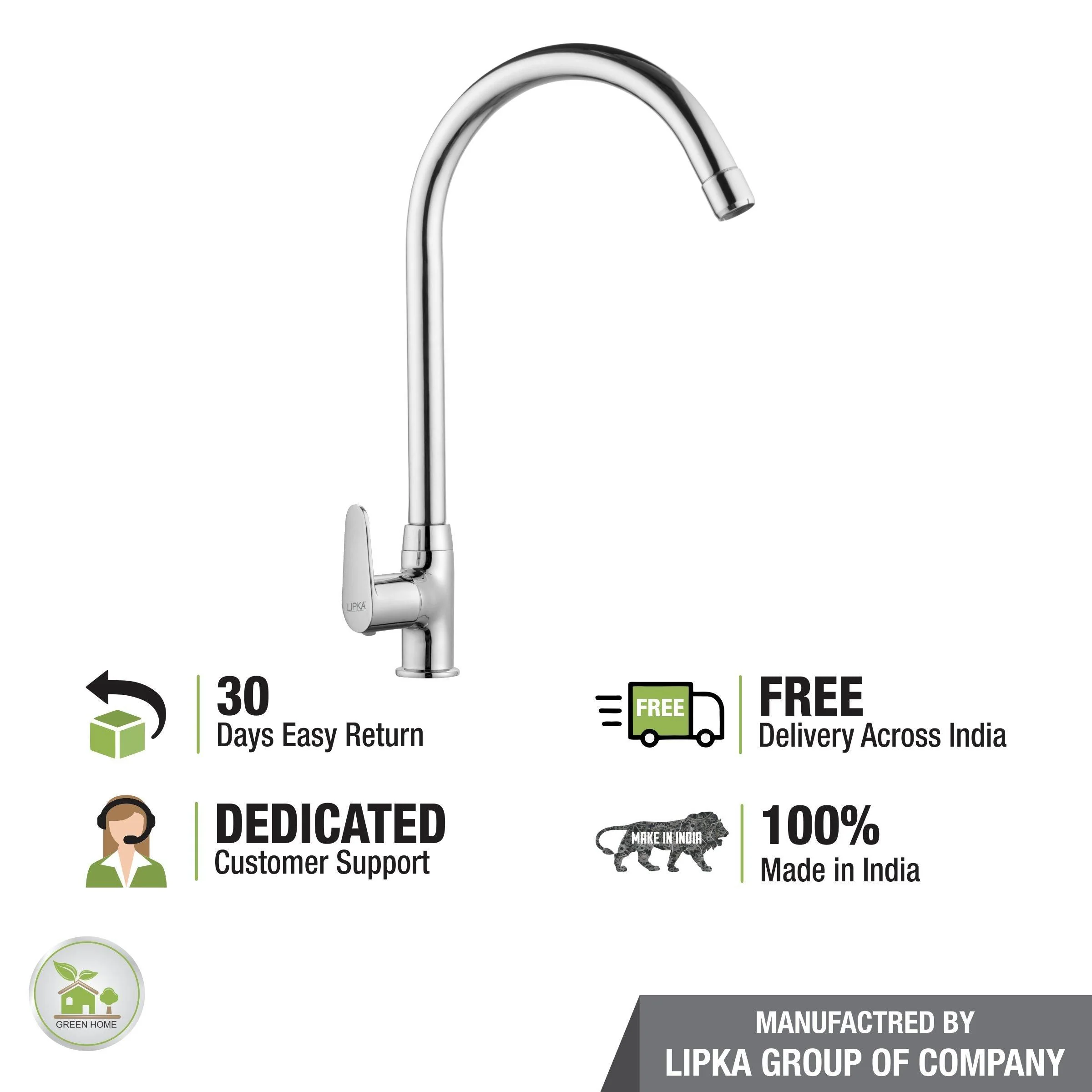 Virgo Swan Neck with Large (20 Inches) Round Swivel Spout Faucet - LIPKA - Image 6