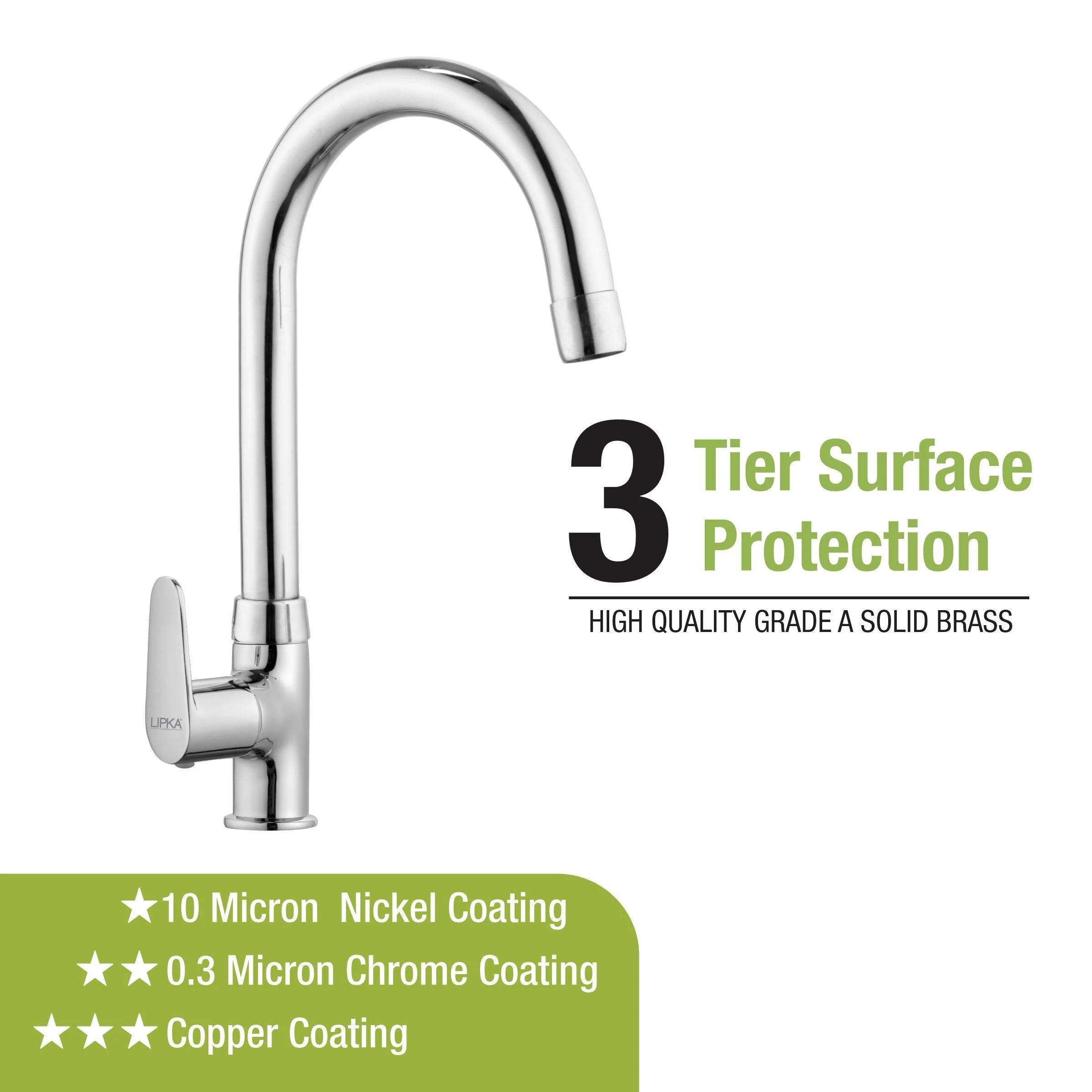 Virgo Swan Neck with Medium (15 Inches) Round Swivel Spout Faucet - LIPKA - Image 4