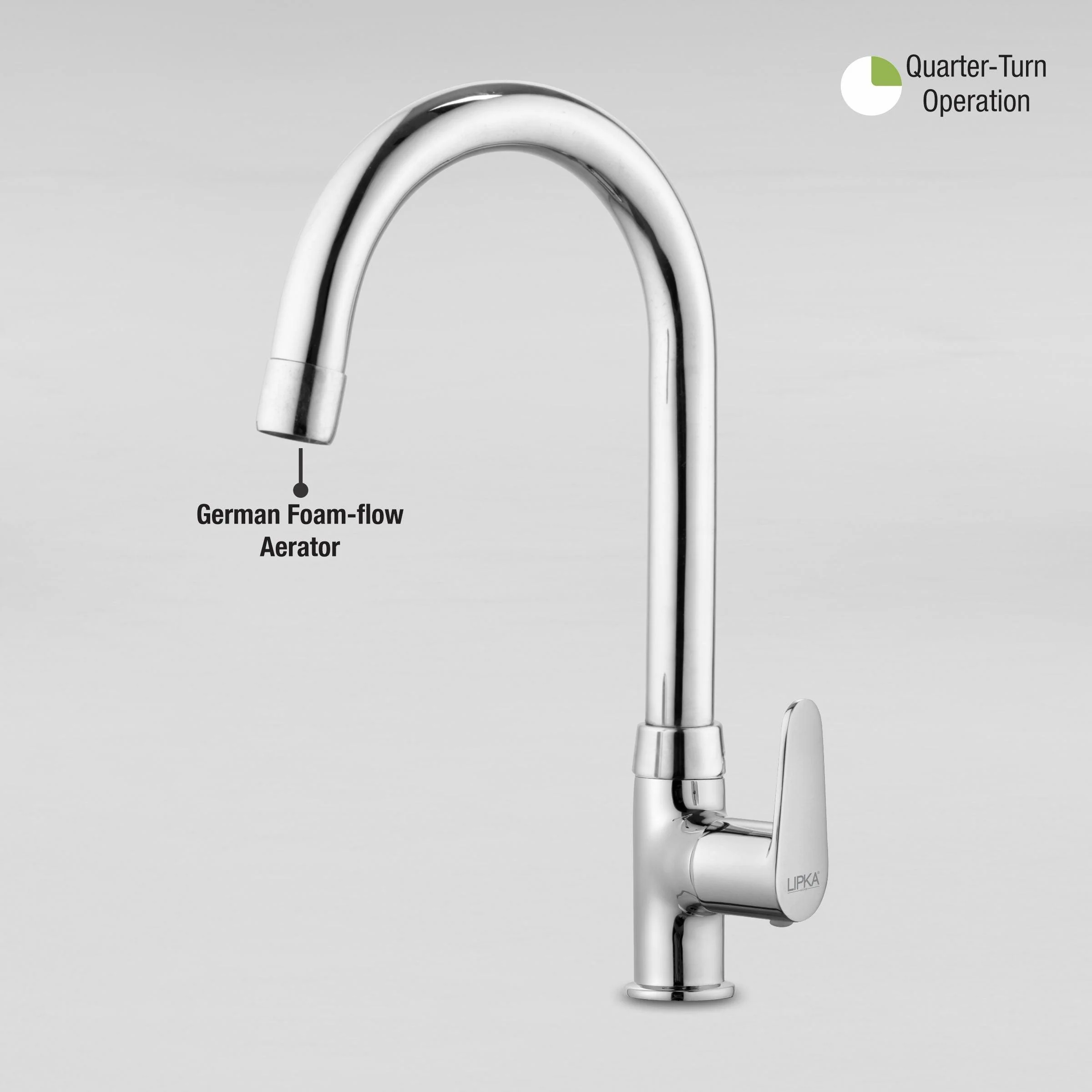 Virgo Swan Neck with Medium (15 Inches) Round Swivel Spout Faucet - LIPKA - Image 5