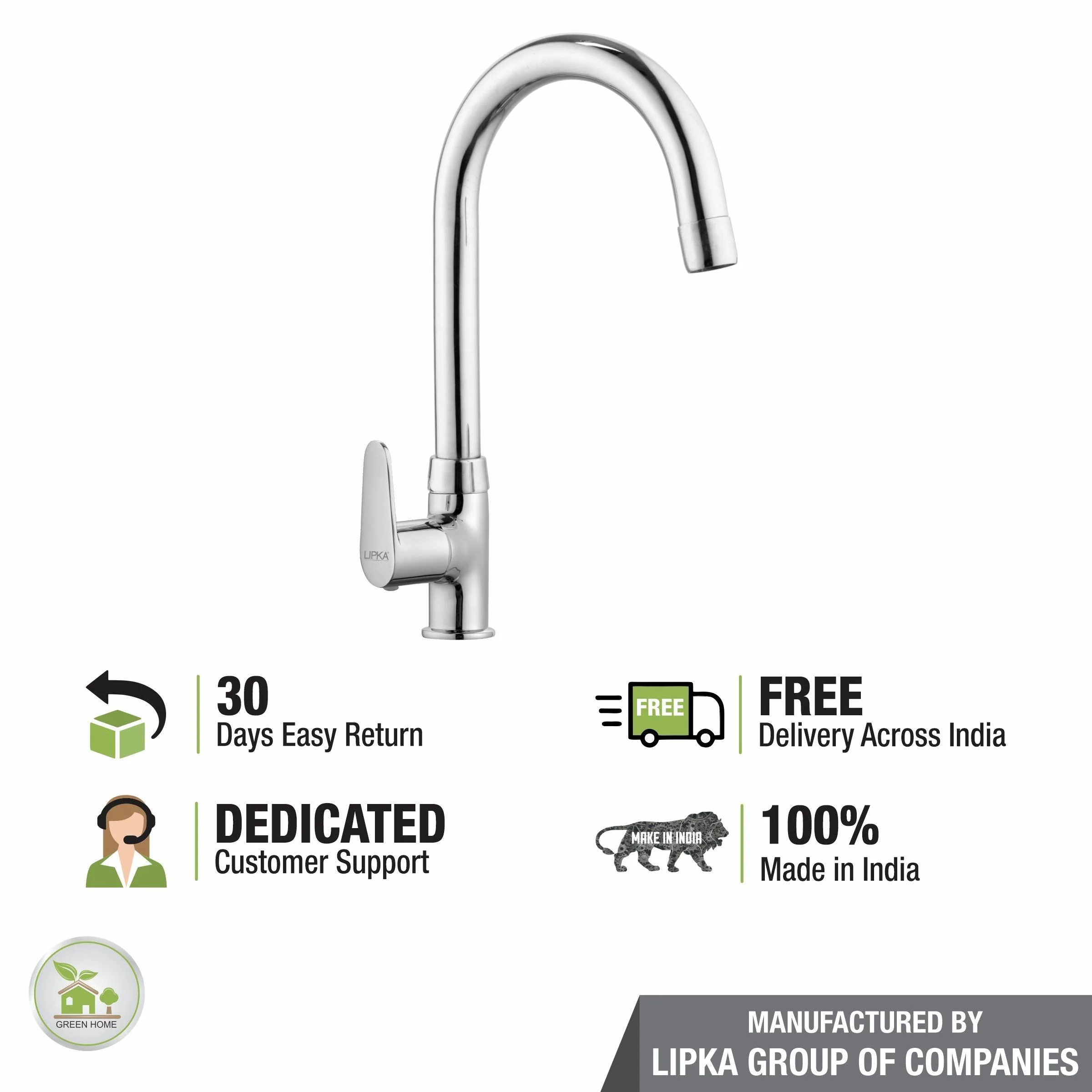 Virgo Swan Neck with Medium (15 Inches) Round Swivel Spout Faucet - LIPKA - Image 6