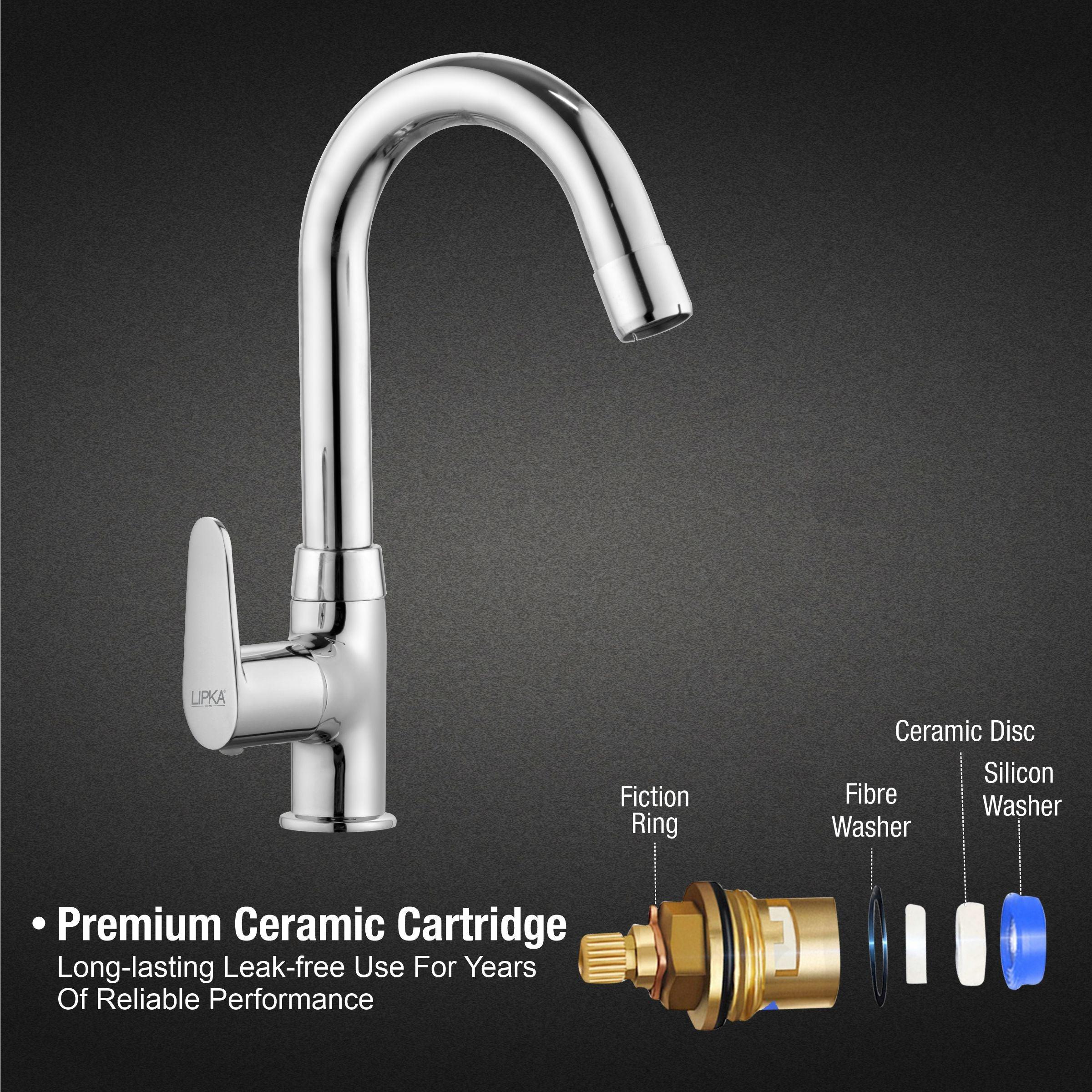 Virgo Swan Neck with Small (12 Inches) Round Swivel Spout Faucet - LIPKA - Image 3