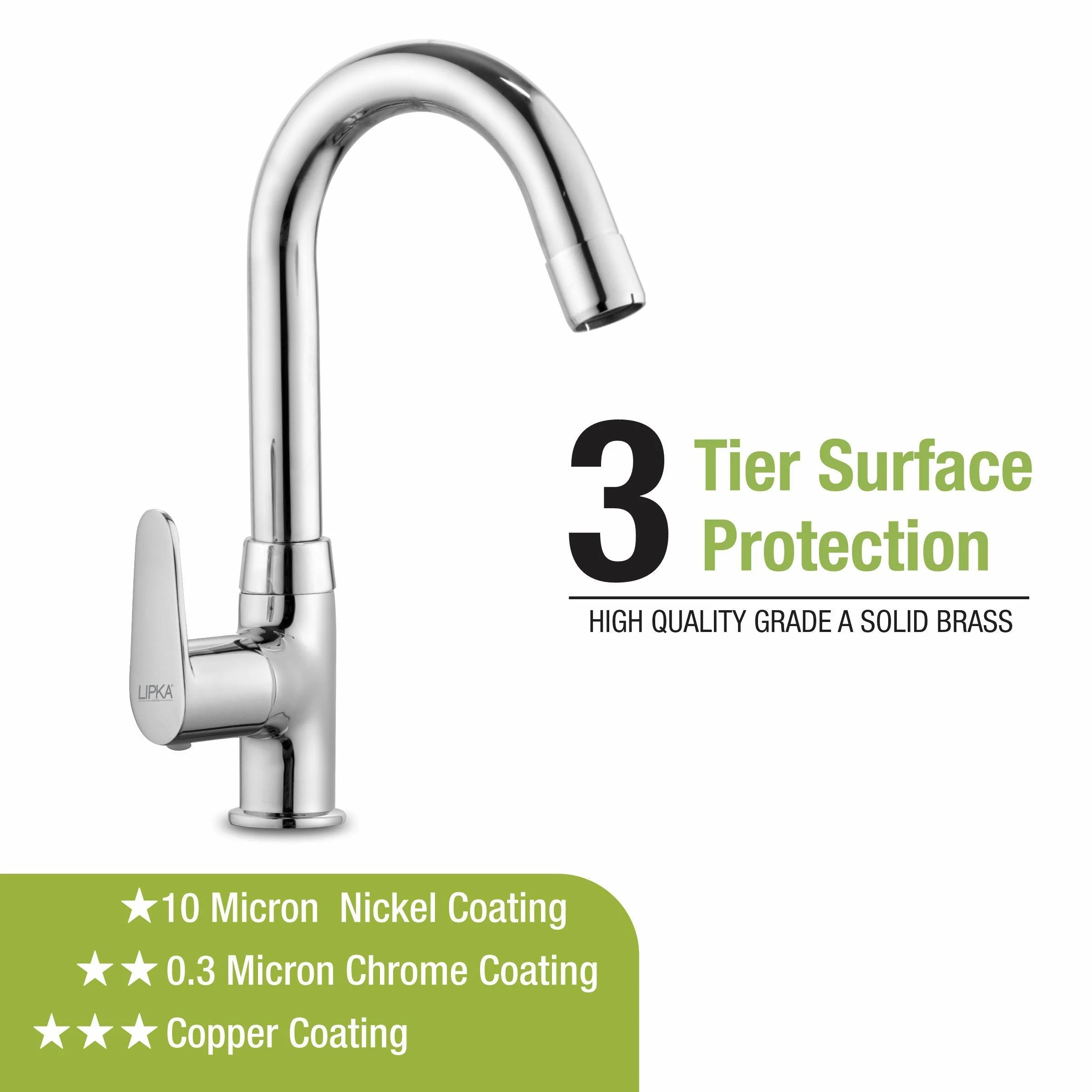 Virgo Swan Neck with Small (12 Inches) Round Swivel Spout Faucet - LIPKA - Image 4