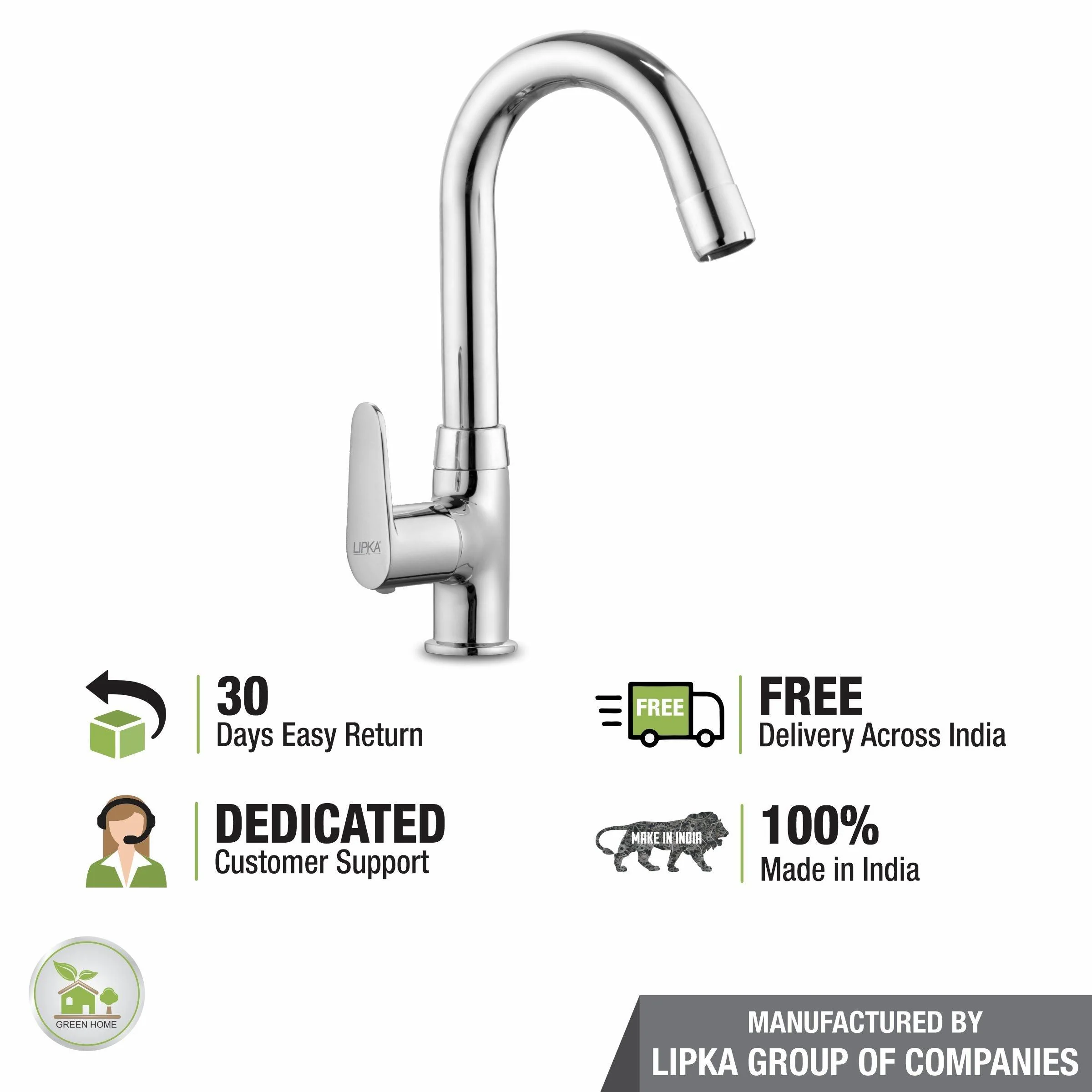 Virgo Swan Neck with Small (12 Inches) Round Swivel Spout Faucet - LIPKA - Image 6