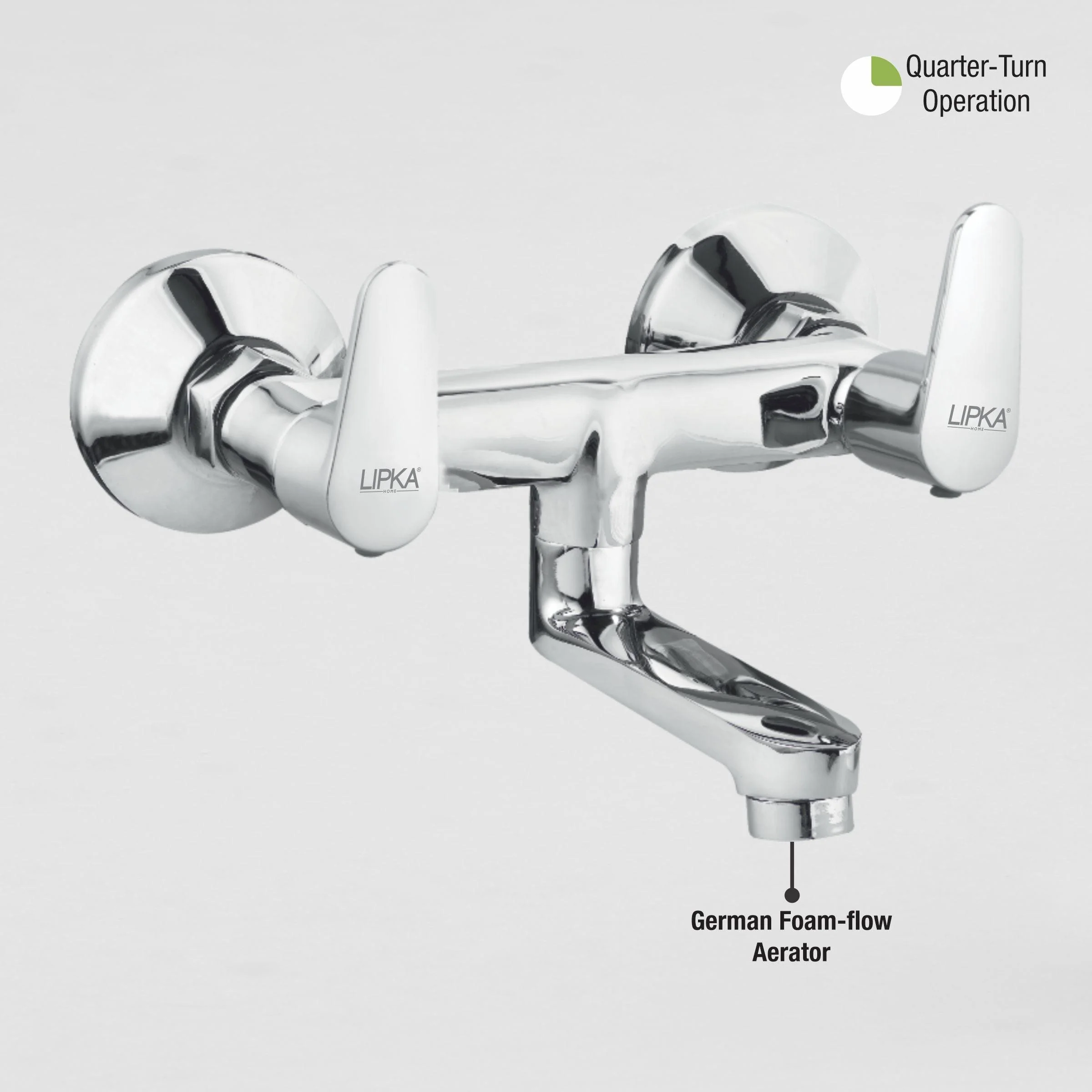 Virgo Wall Mixer Brass Faucet - LIPKA - Image 5