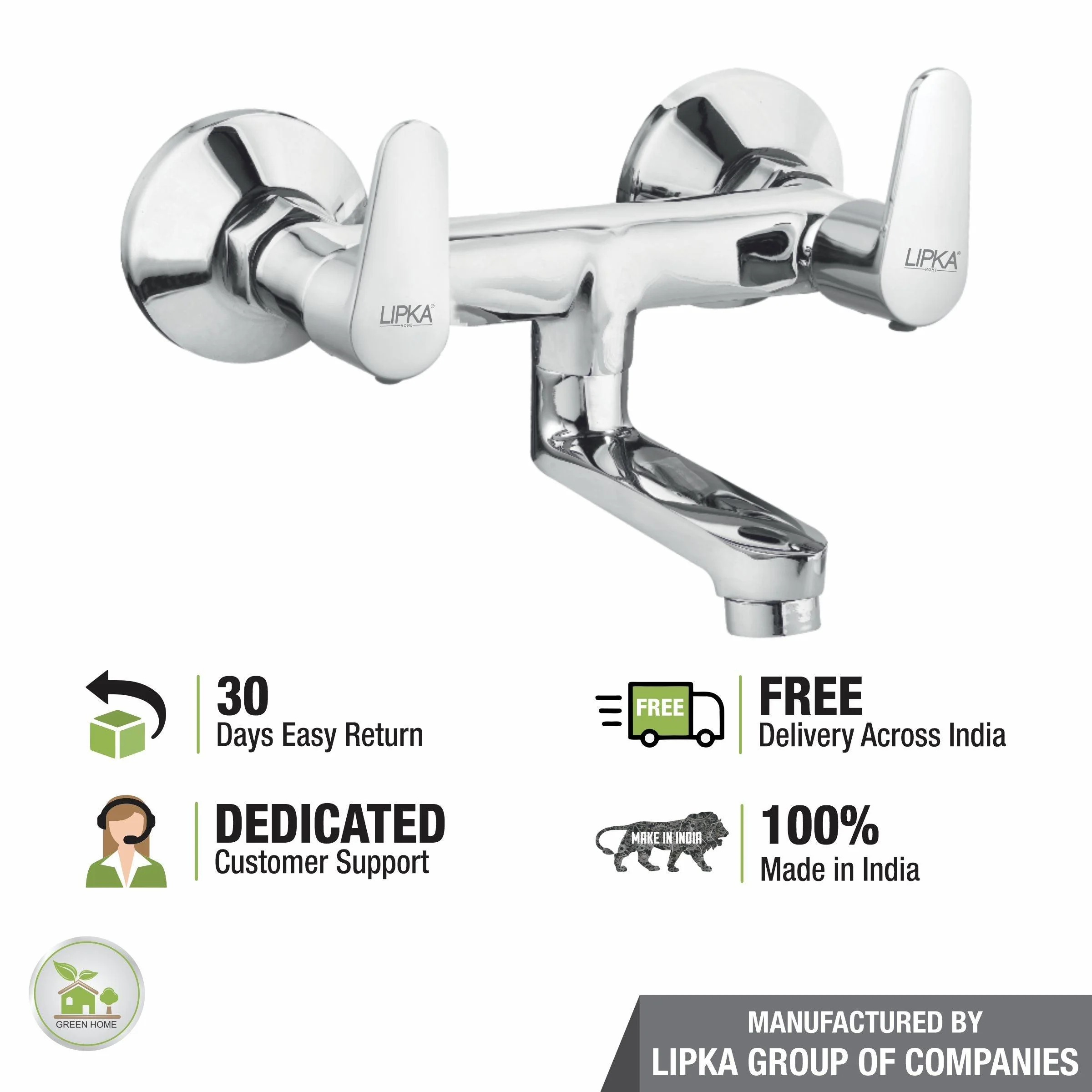 Virgo Wall Mixer Brass Faucet - LIPKA - Image 6