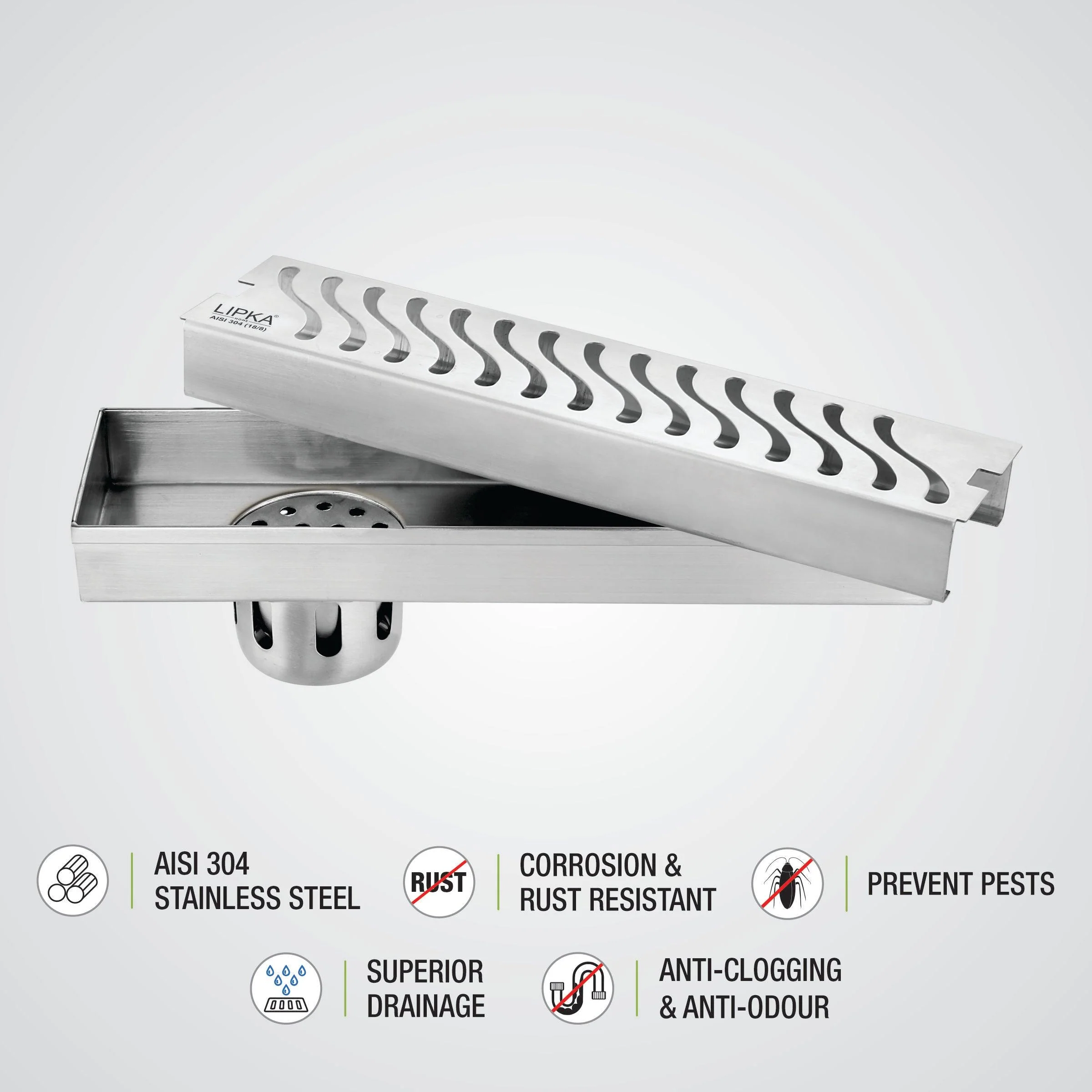 Wave Shower Drain Channel (48 x 3 Inches) - LIPKA - Image 5