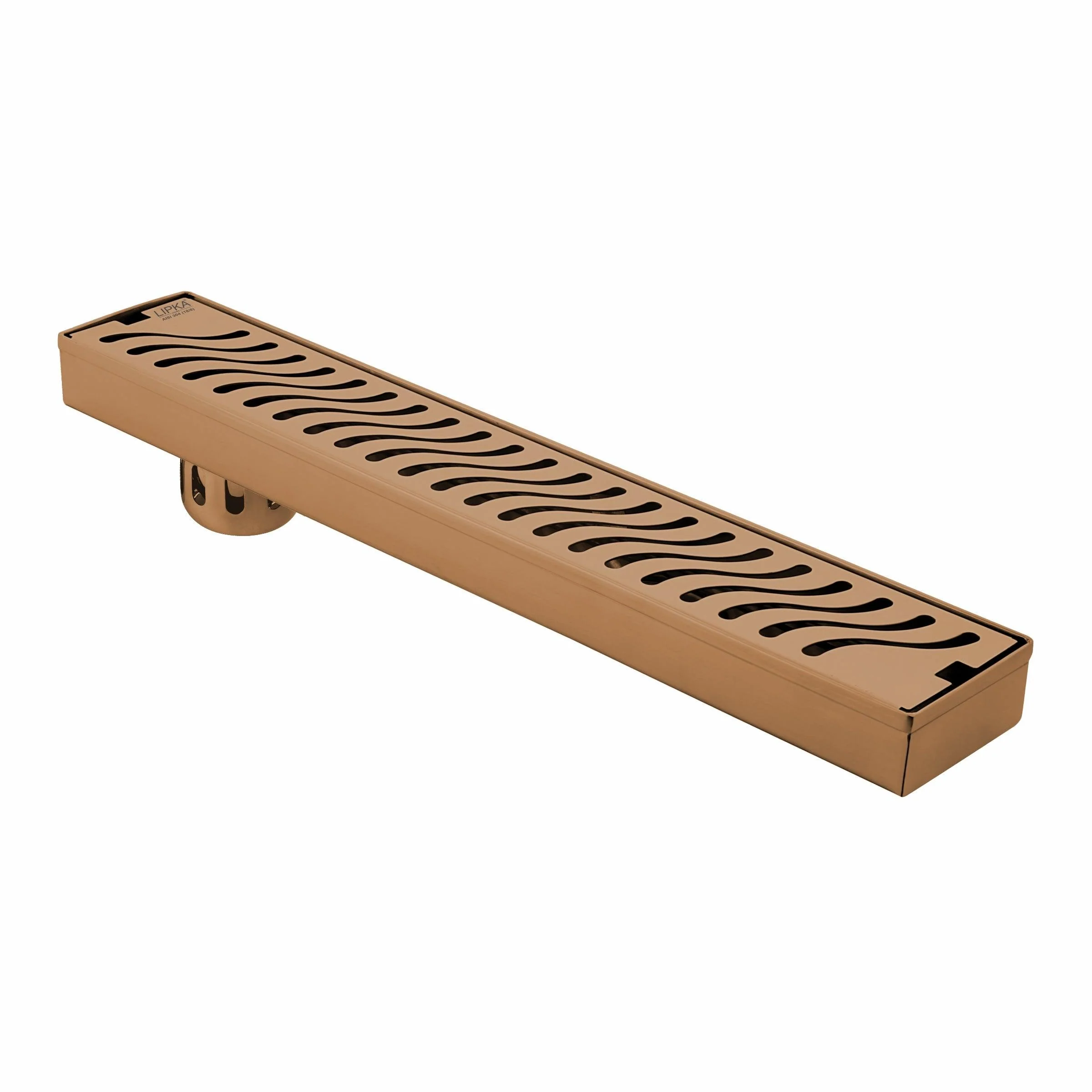 Wave Shower Drain Channel - Antique Copper (32 x 3 Inches) - LIPKA