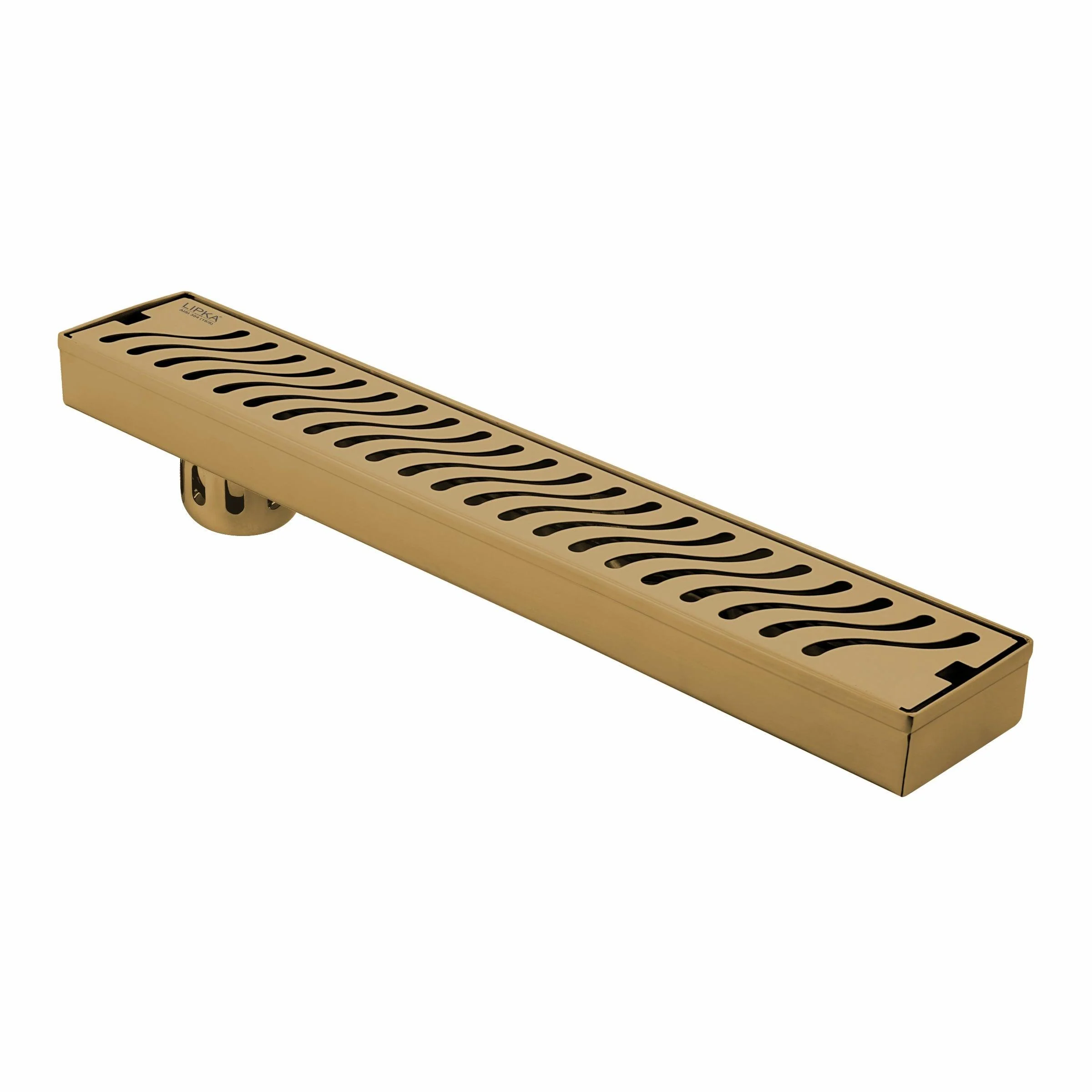 Wave Shower Drain Channel - Yellow Gold (48 x 3 Inches) - LIPKA