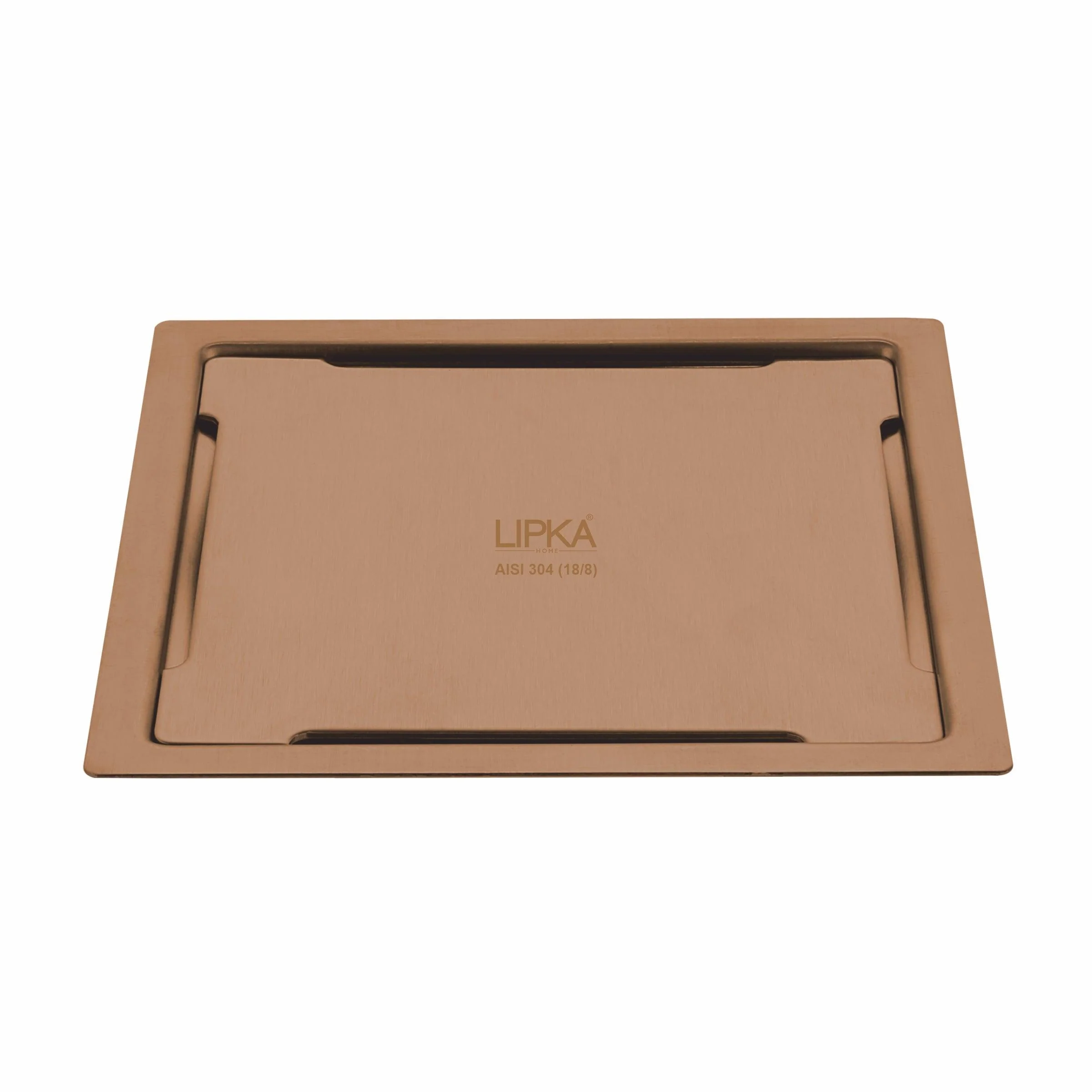 Yellow Exclusive Square Flat Cut Floor Drain in Antique Copper PVD Coating (6 x 6 Inches) - LIPKA
