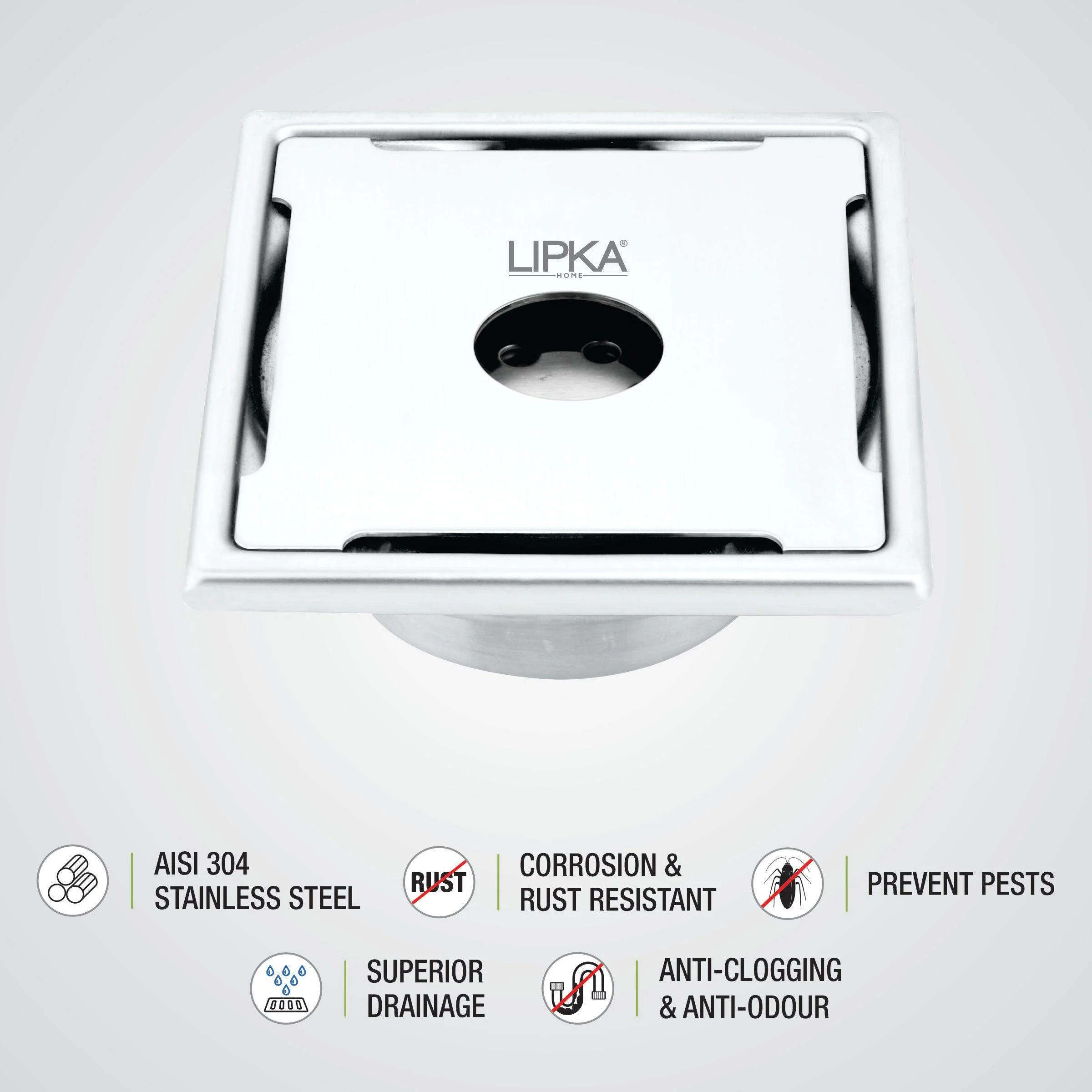 Yellow Exclusive Square Floor Drain (6 x 6 Inches) with Hole and Cockroach Trap - LIPKA - Image 6